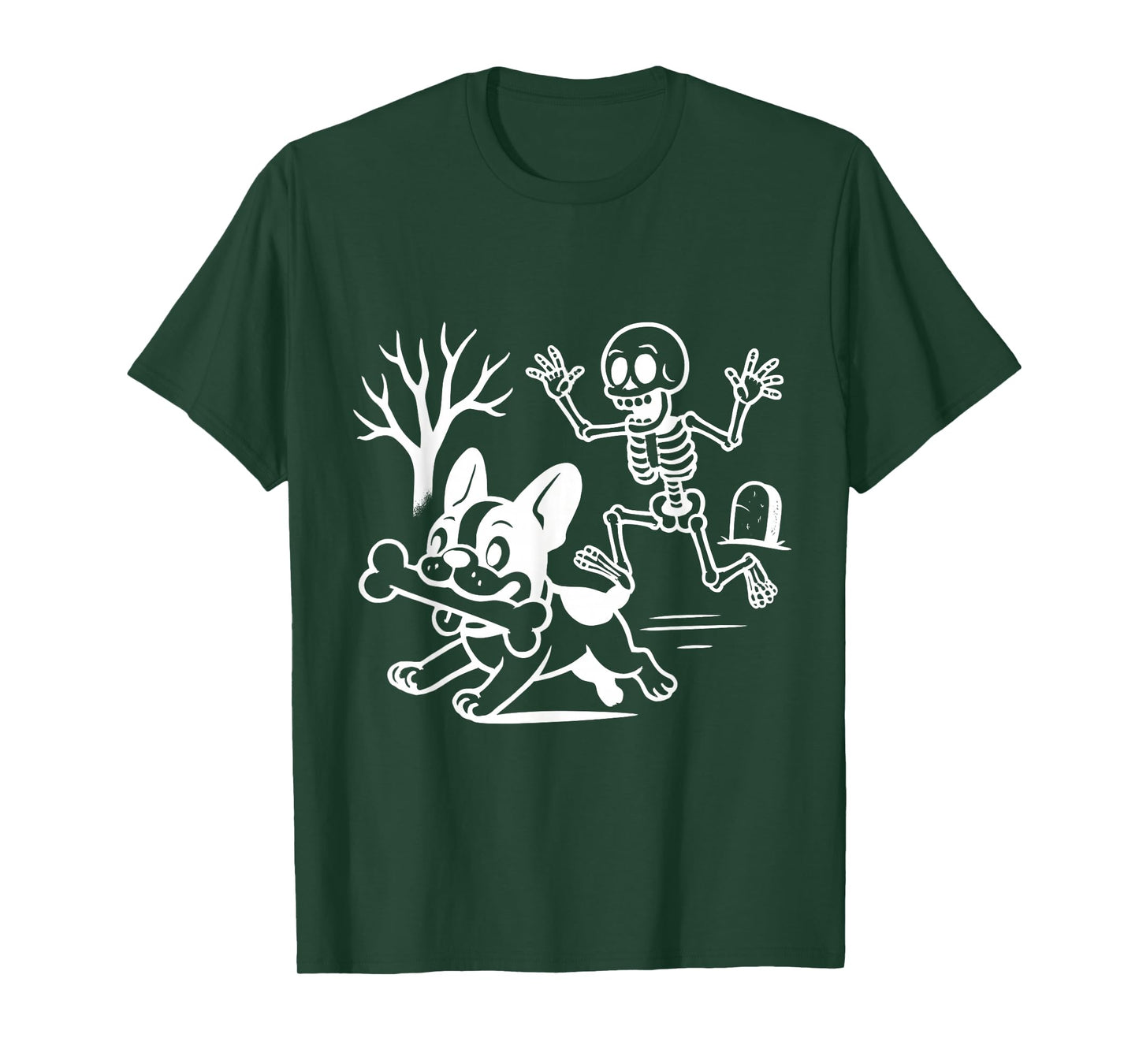 Funny Halloween French Bulldog Skeleton Spooky Season T-Shirt