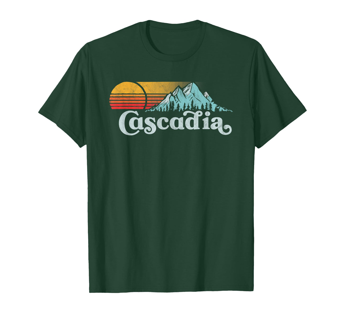 Mountain Life Outdoor Junkie Tees Vintage Cascadia Retro Distressed Vibe Mountains T-Shirt