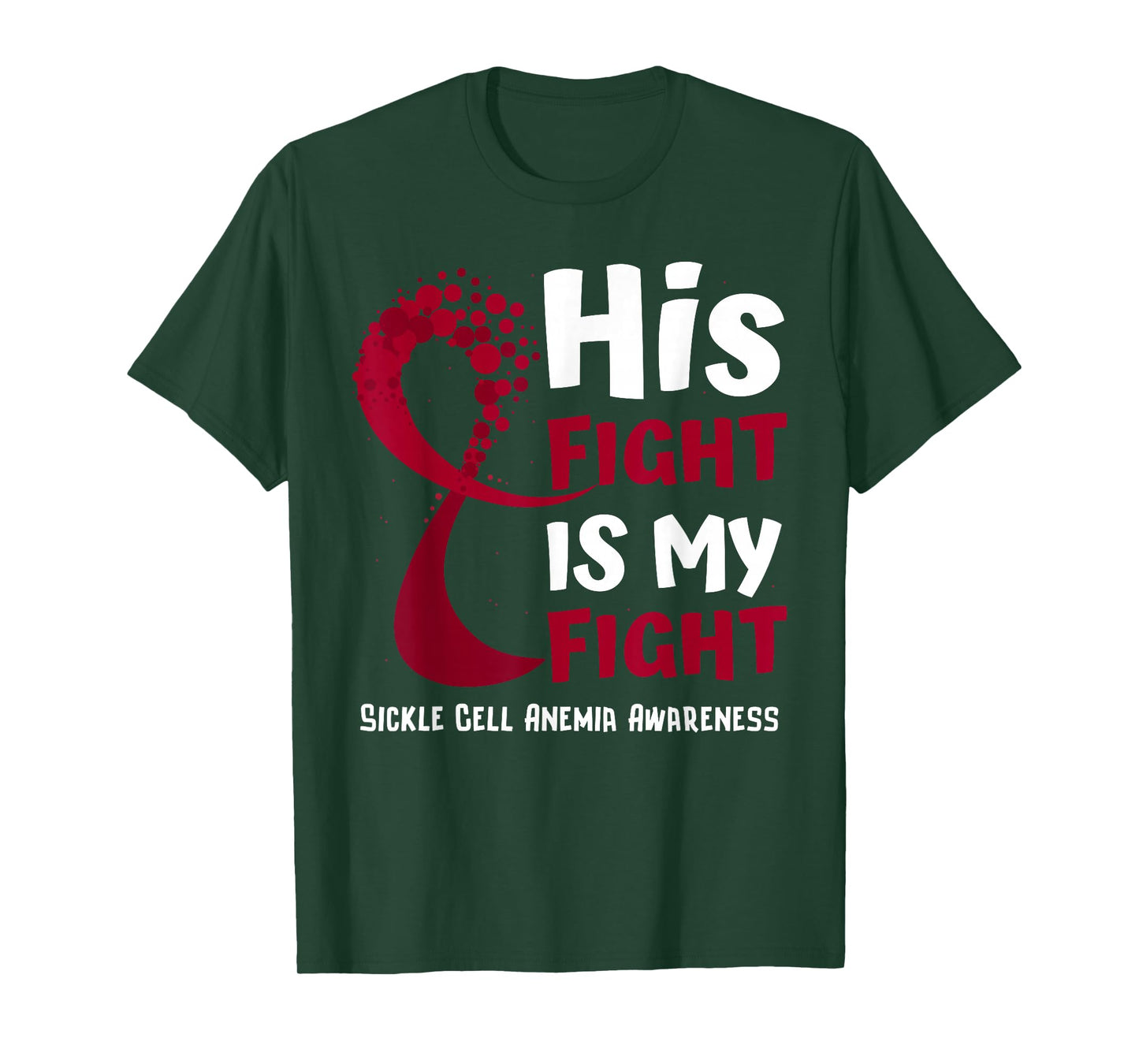 Sickle Cell Anemia Awareness Burgundy Ribbon Family Fighter T-Shirt