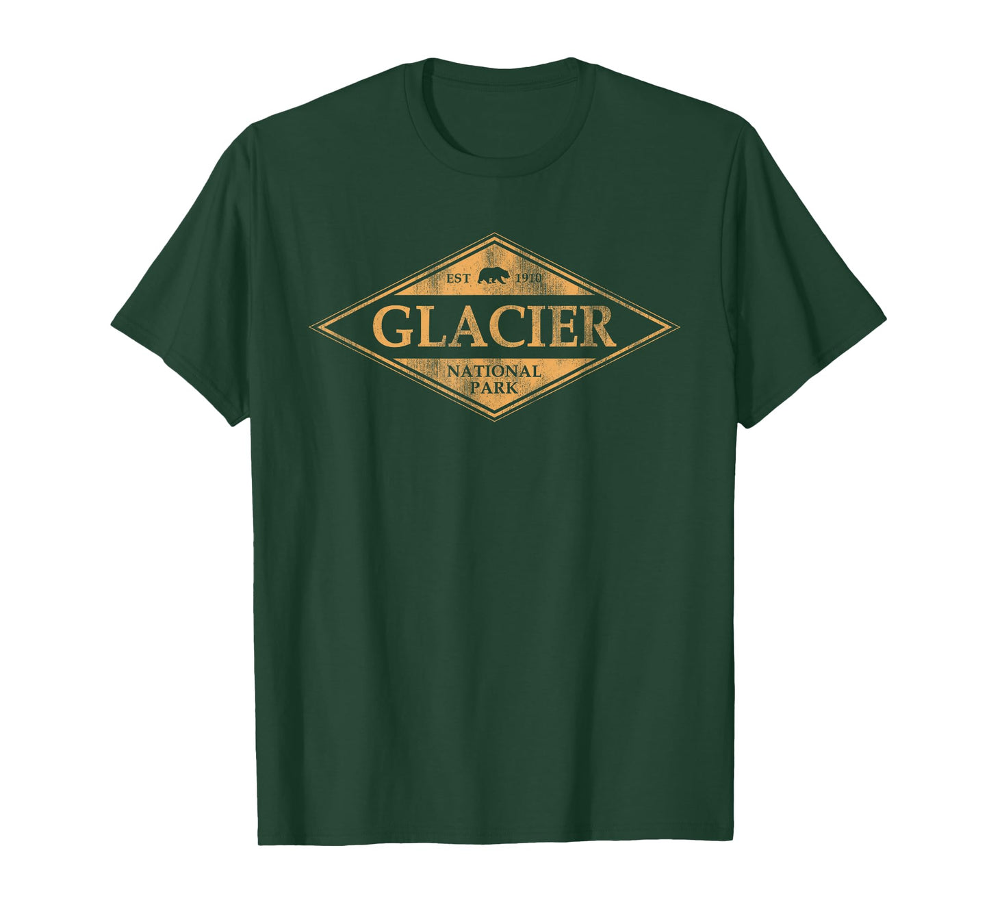 Retro Glacier National Park Montana Women Men Kids Hiking T-Shirt