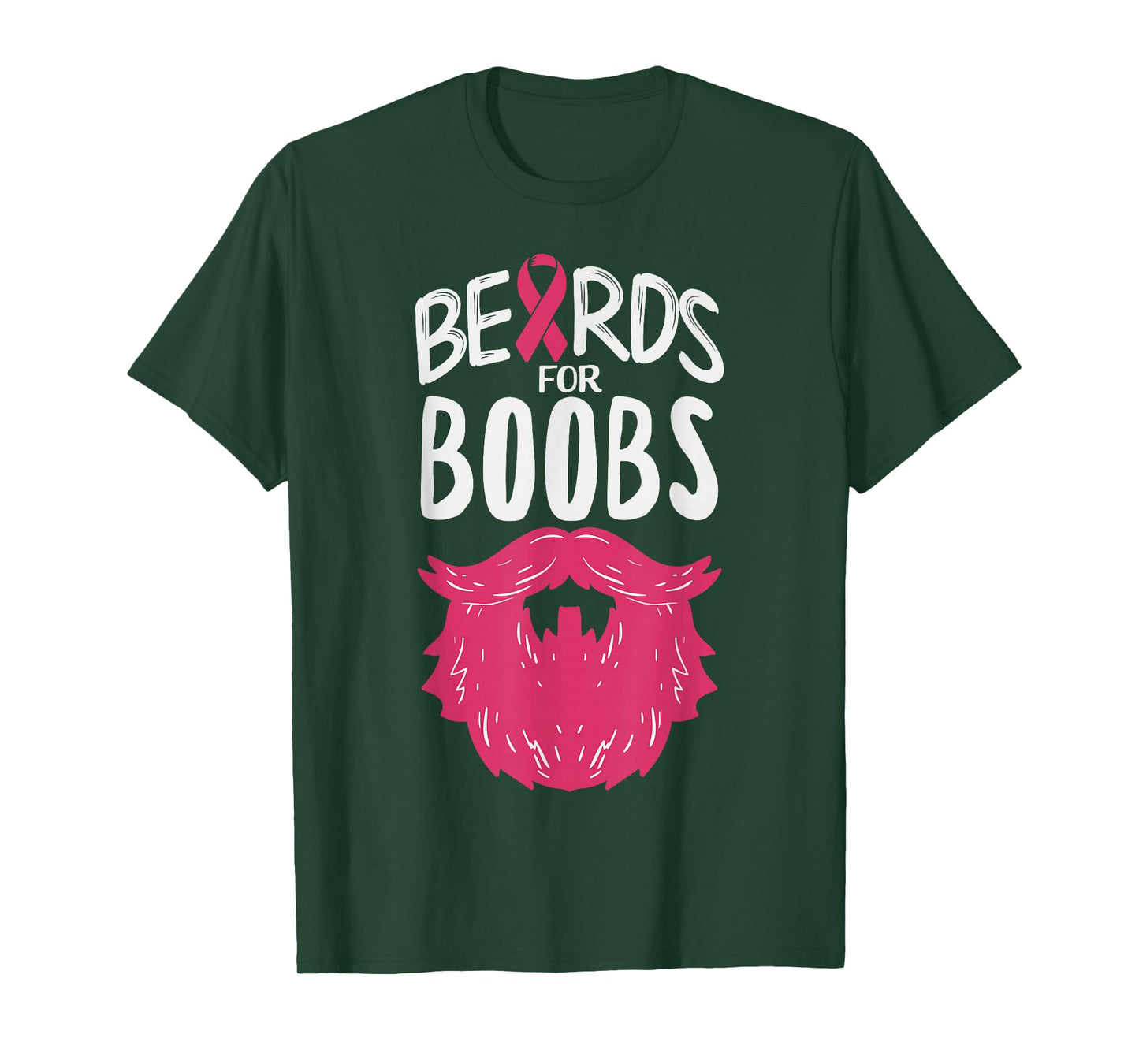 Beards For Boobs Funny Breast Cancer Awareness Support Men T-Shirt