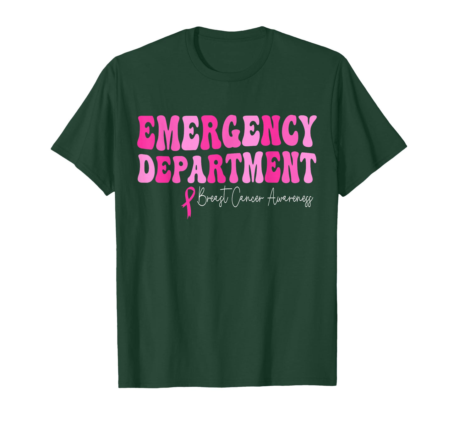 Emergency Nurse Breast Cancer Awareness ER ED Nurse Nursing T-Shirt