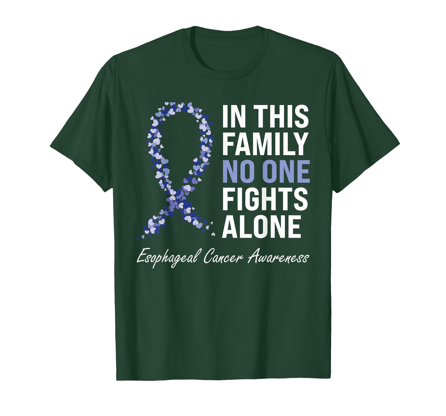 Esophageal Cancer Awareness Gifts Co. Purple Periwinkle Ribbon Cancer Awareness T-Shirt for Women - Black, Short Sleeve, Crew Neck, Classic Fit, Pull On, Small