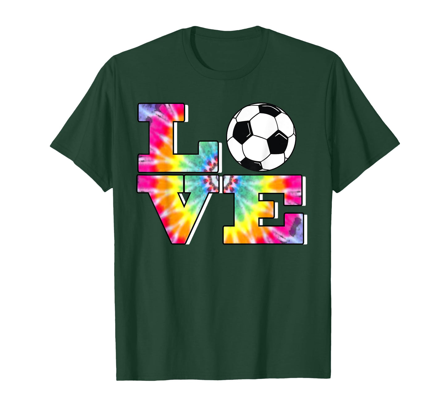 Soccer Tie Dye LOVE Multi Color Teen Girls T-Shirt