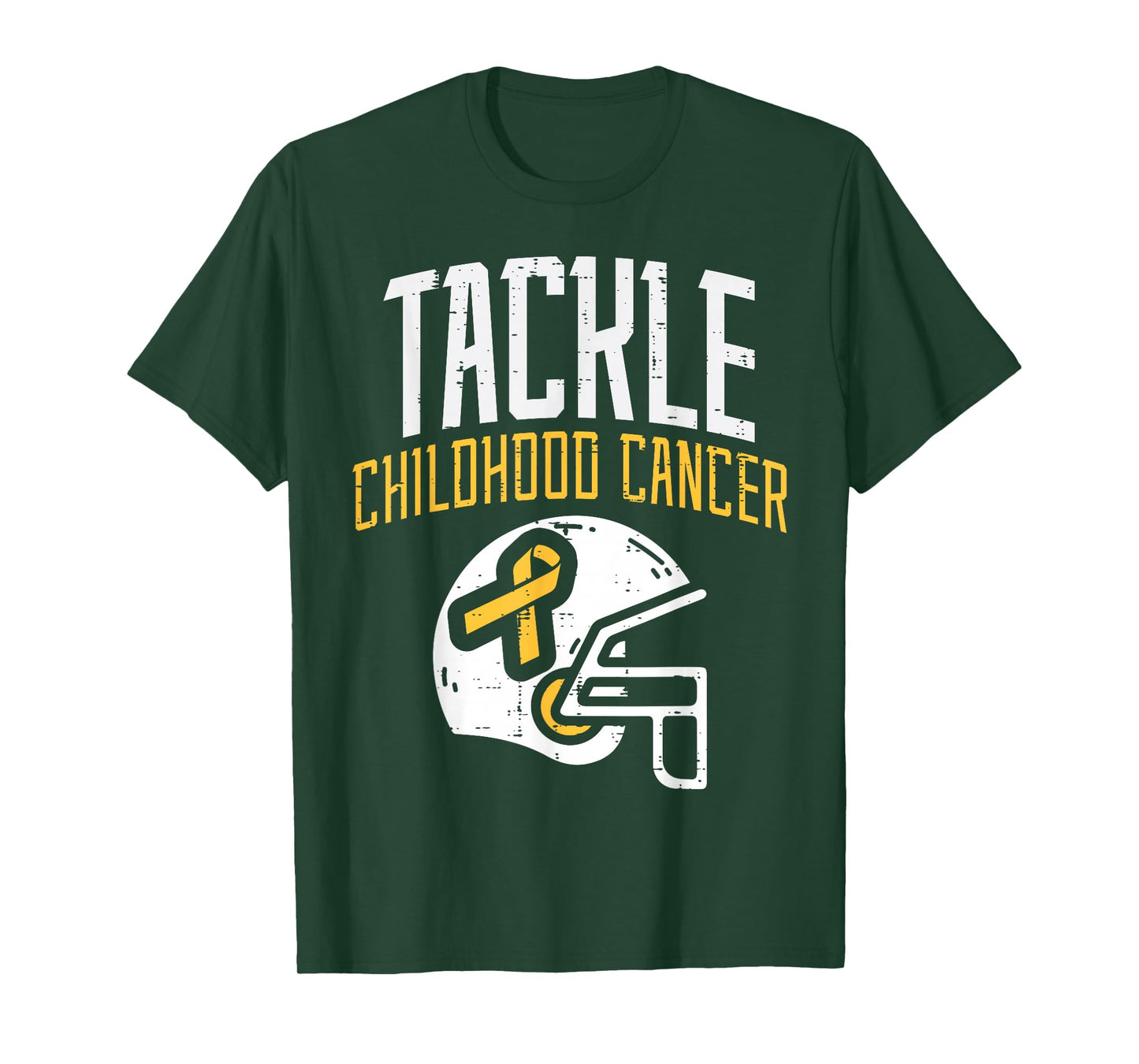 Tackle Childhood Cancer Helmet Ribbon Awareness Support T-Shirt