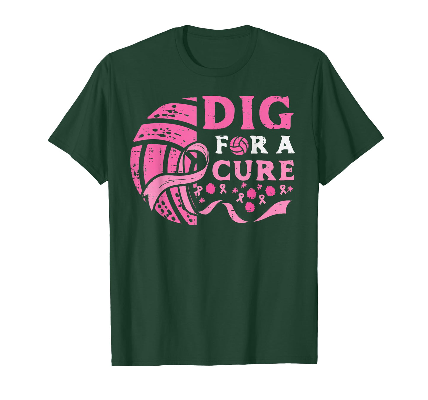 Breast Cancer Aware Volleyball Dig For Cure Women Men Kids T-Shirt