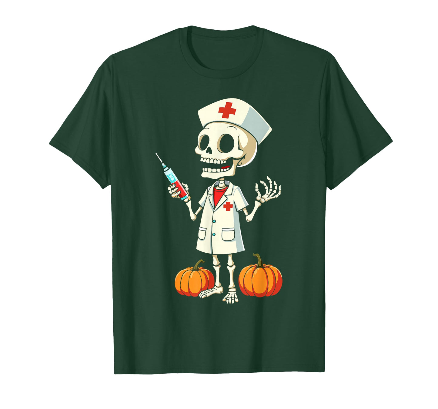 Funny Skeleton Nurse Halloween Costume for Work T-Shirt