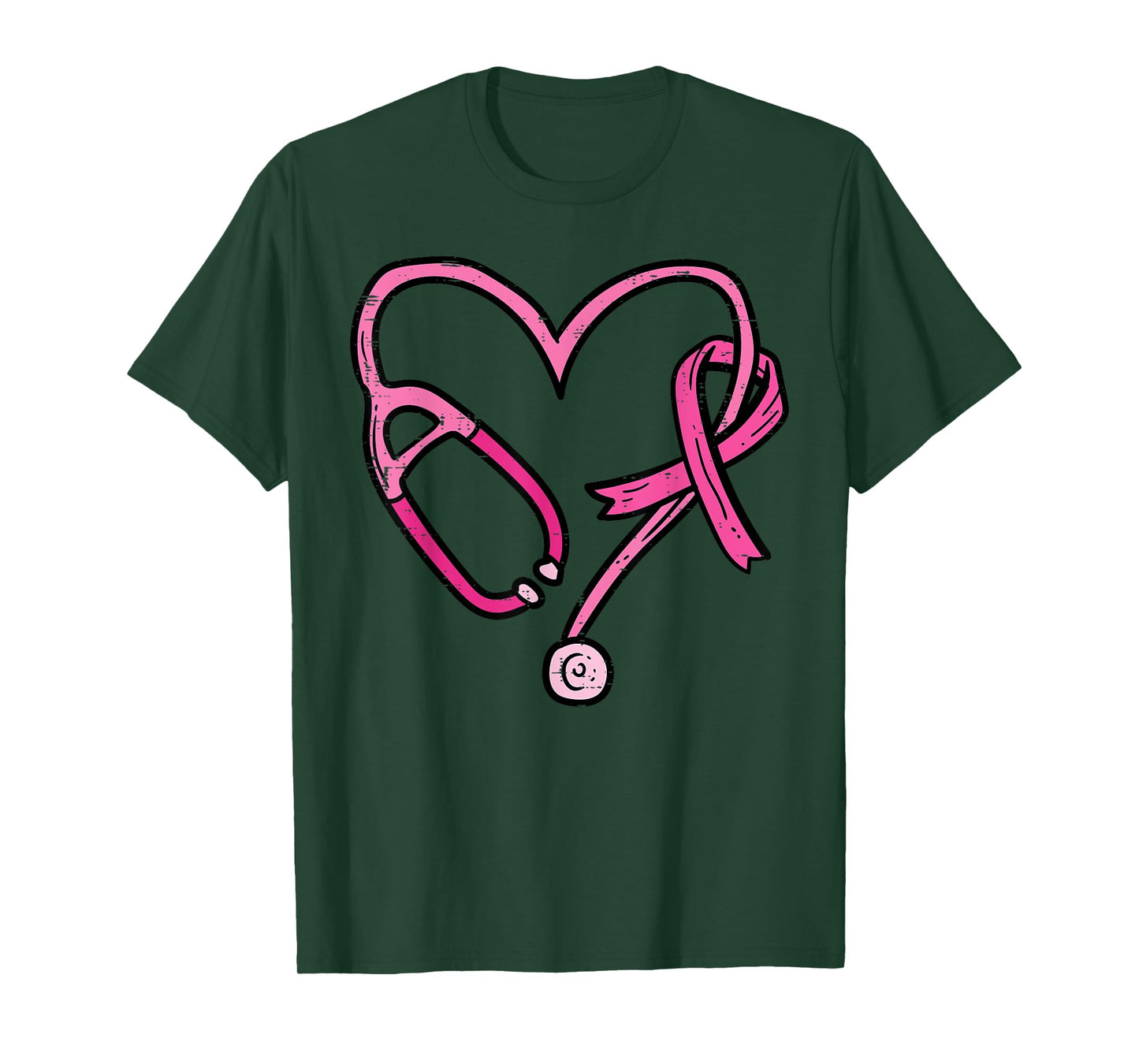 Pink Stethoscope Nurse Medical Breast Cancer Awareness Women T-Shirt