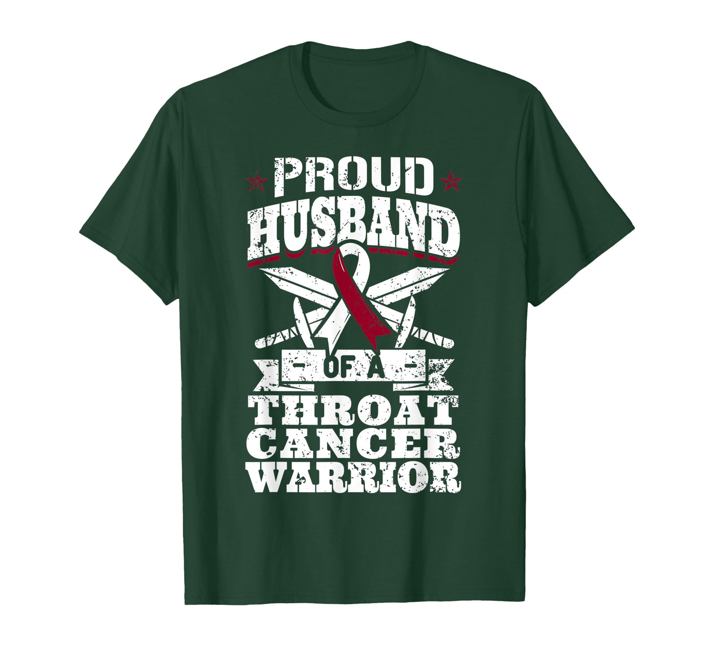 Proud Husband Of A Throat Cancer Warrior Awareness Ribbon T-Shirt
