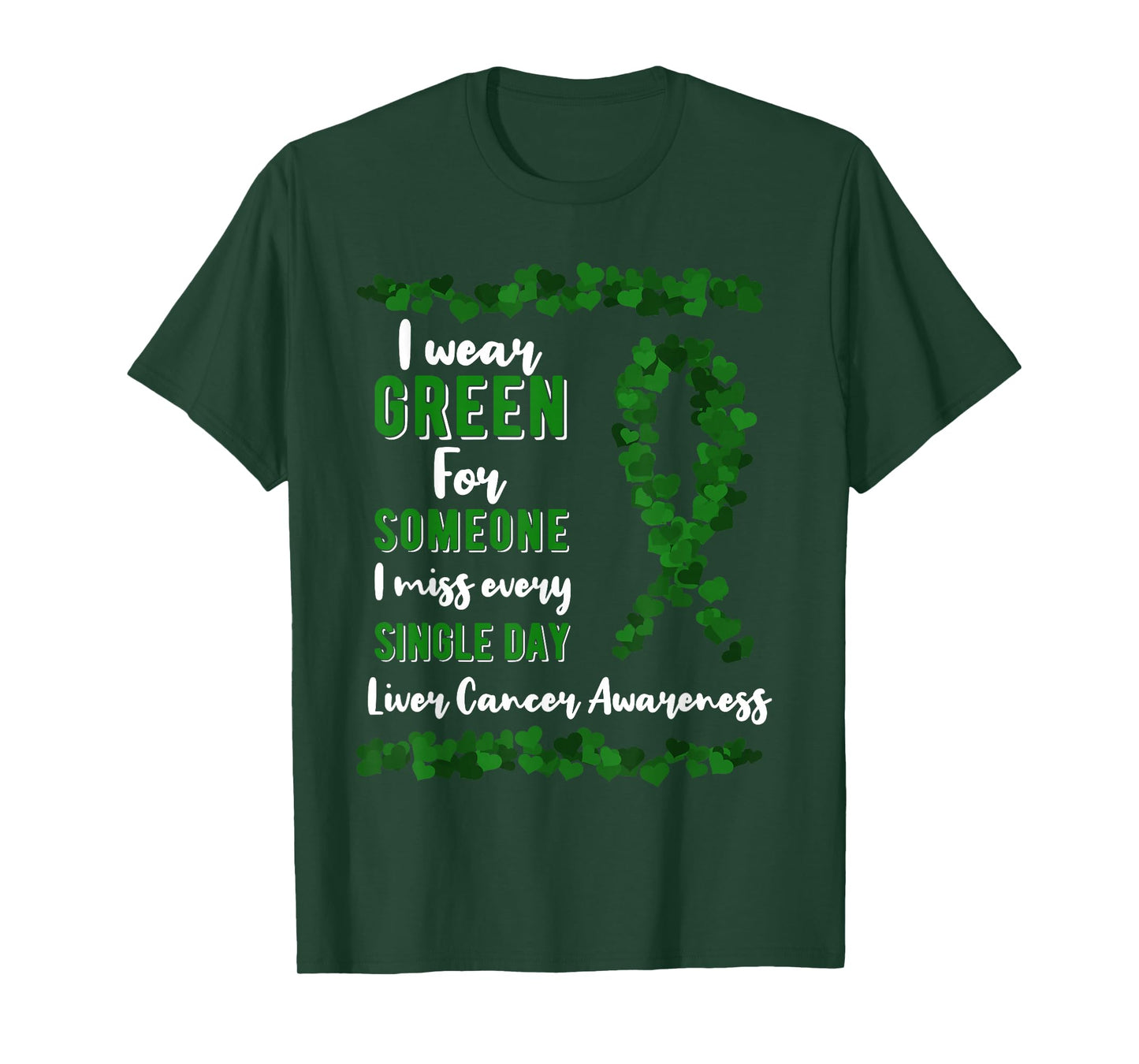 Liver Cancer Awareness Primary Hepatic Green Ribbon Jaundice T-Shirt
