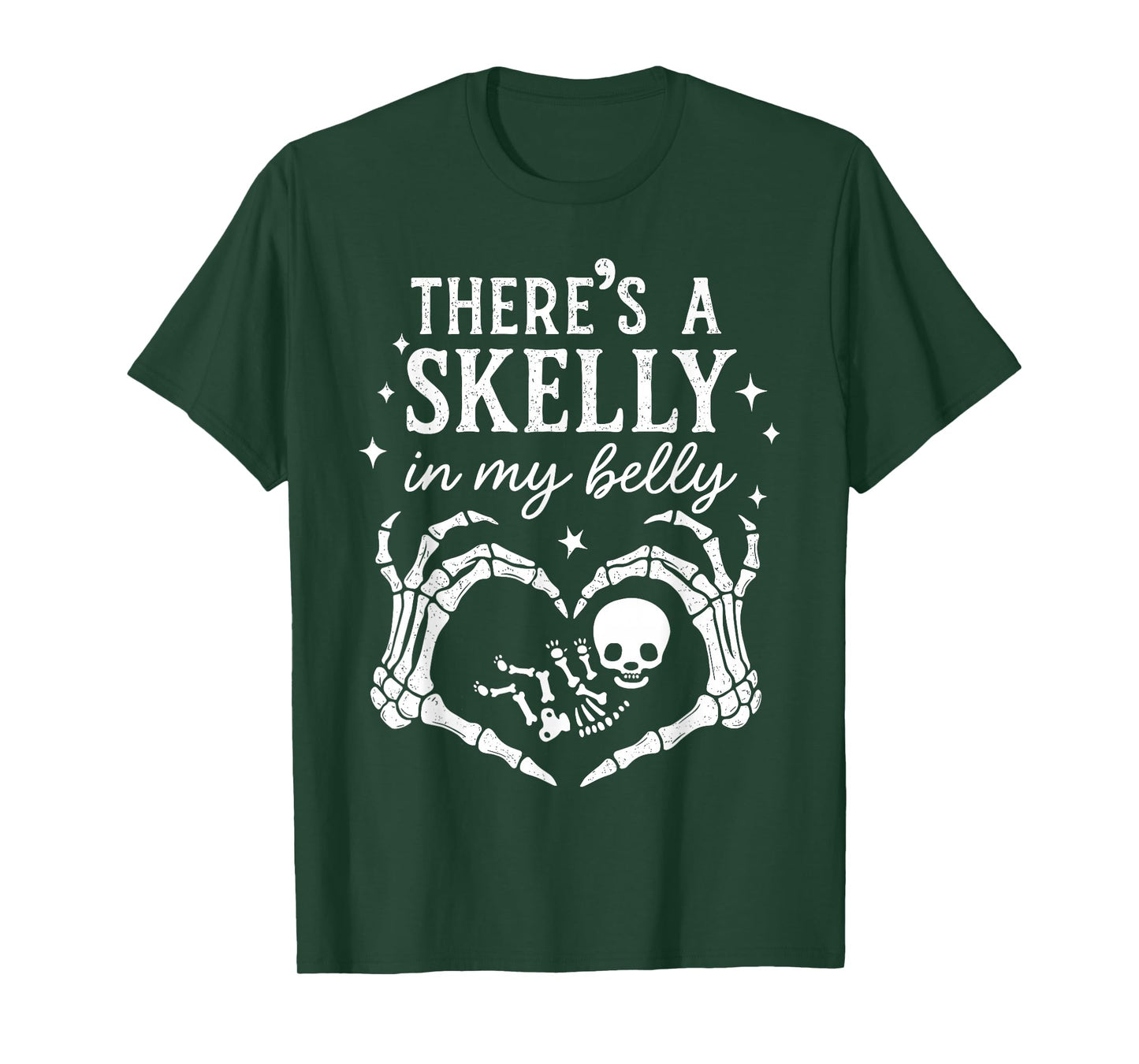 There's Skelly in My Belly Halloween Pregnancy Announcement T-Shirt