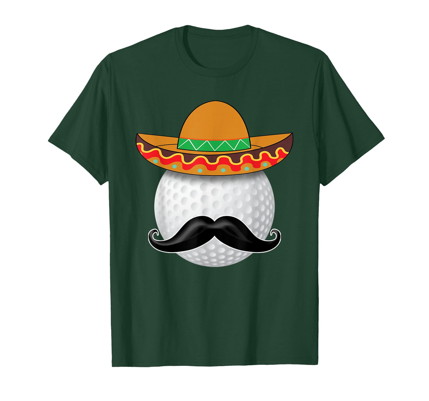 Funny Golf Ball Mustache Mexican Sports Mexico Party Shirt T-Shirt