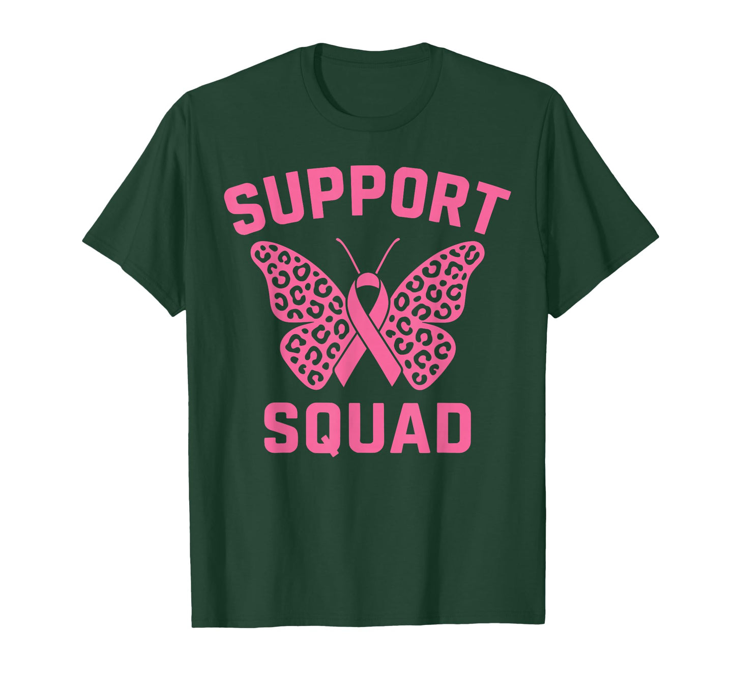 Breast Cancer Awareness Butterfly Support Squad Pink Ribbon T-Shirt