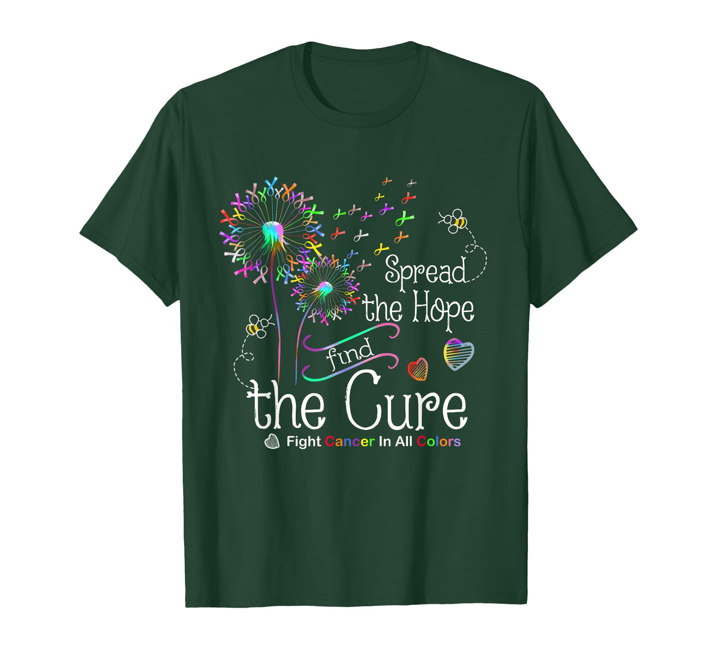 Fight Cancer In All And Every Color Ribbons Dandelion Flower T-Shirt