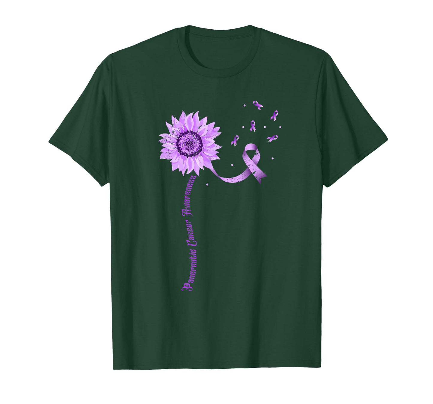 Cancer Survivor Purple Ribbon Gift Pancreatic Cancer T-Shirt