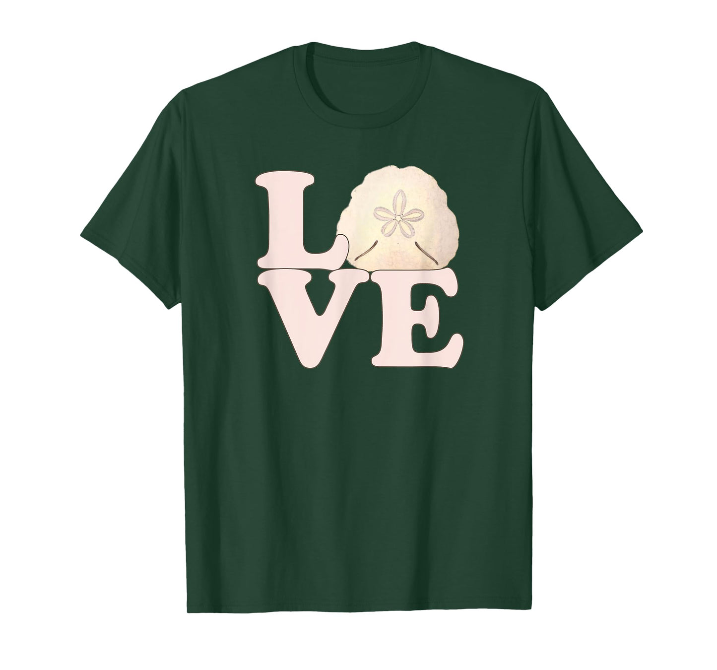 Sand Dollar Shell Vintage Illustration Stacked LOVE T-Shirt