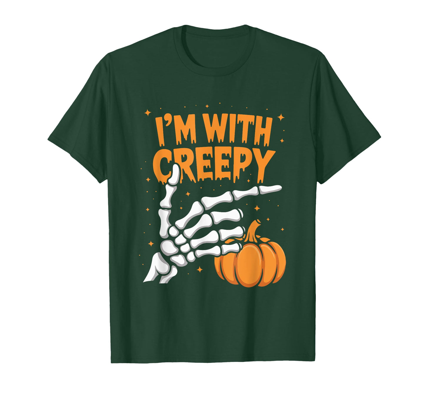 Funny Skeleton Quote I'm with Creepy Scary Hands Halloween T-Shirt