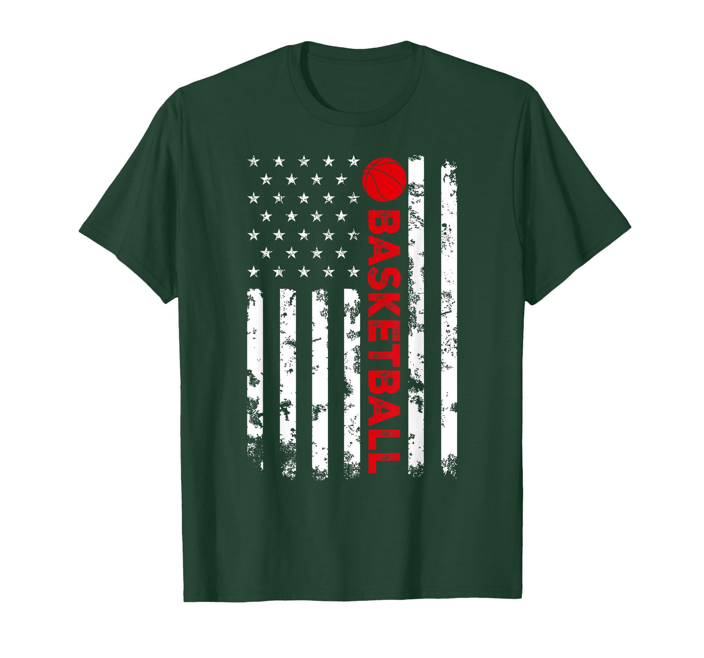 USA Flag Vintage Distressed Tee American Flag Basketball T-Shirt