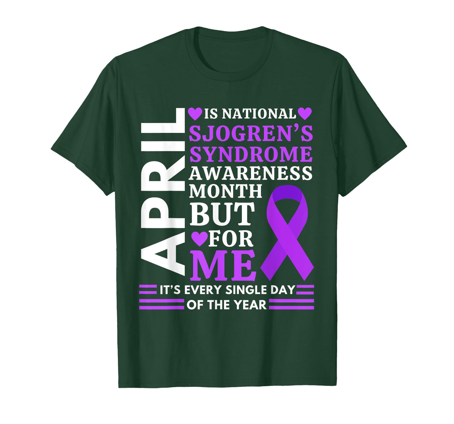 April Wear Purple Ribbon Sjögren's Syndrome Awareness T-Shirt