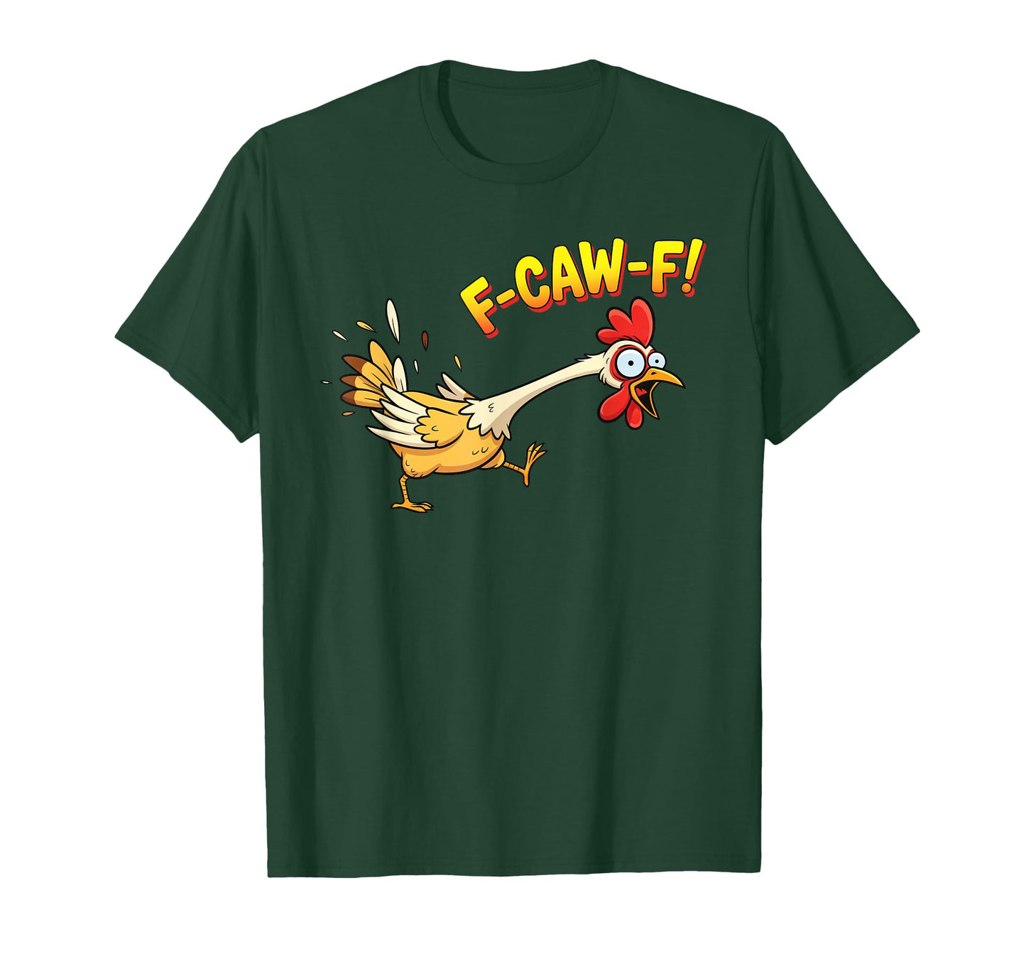 F-CAW-F Funny Angry Rooster Humor Graphic Tee T-Shirt