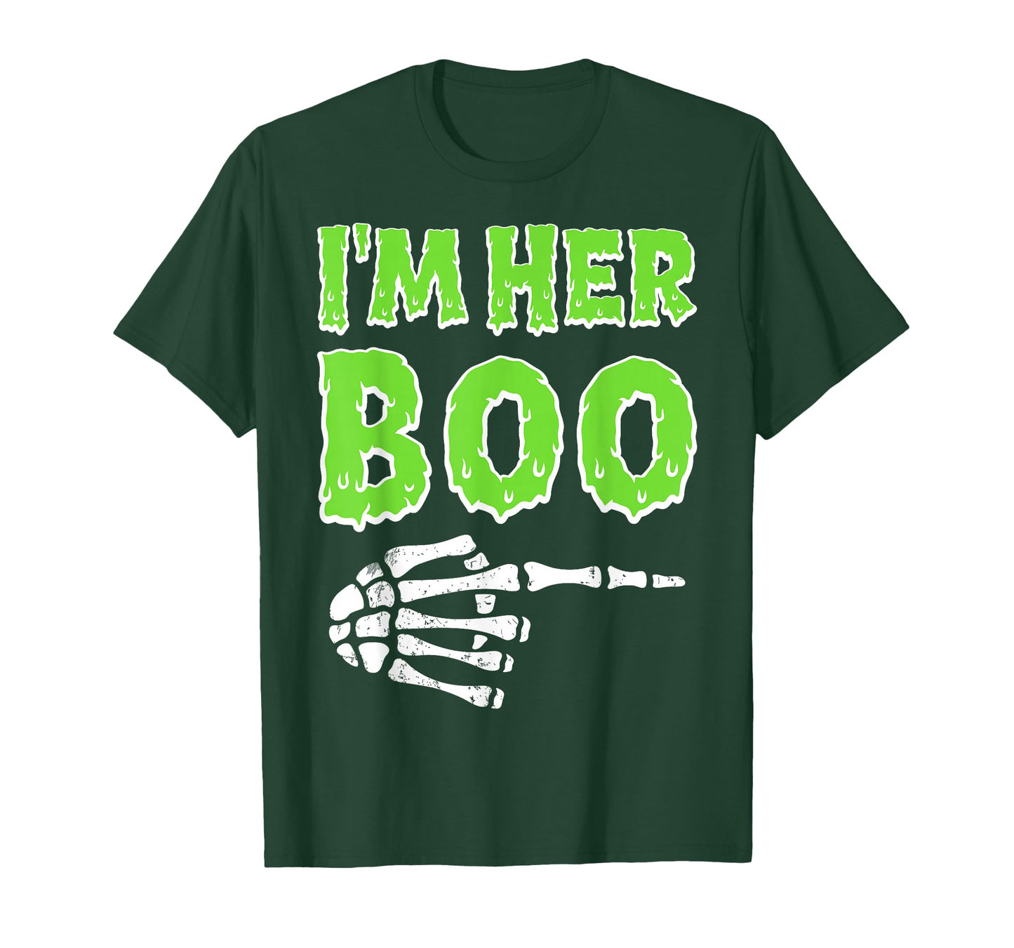 Im Her Boo Im His Ghoul Funny Halloween Couple Skeleton Hand T-Shirt