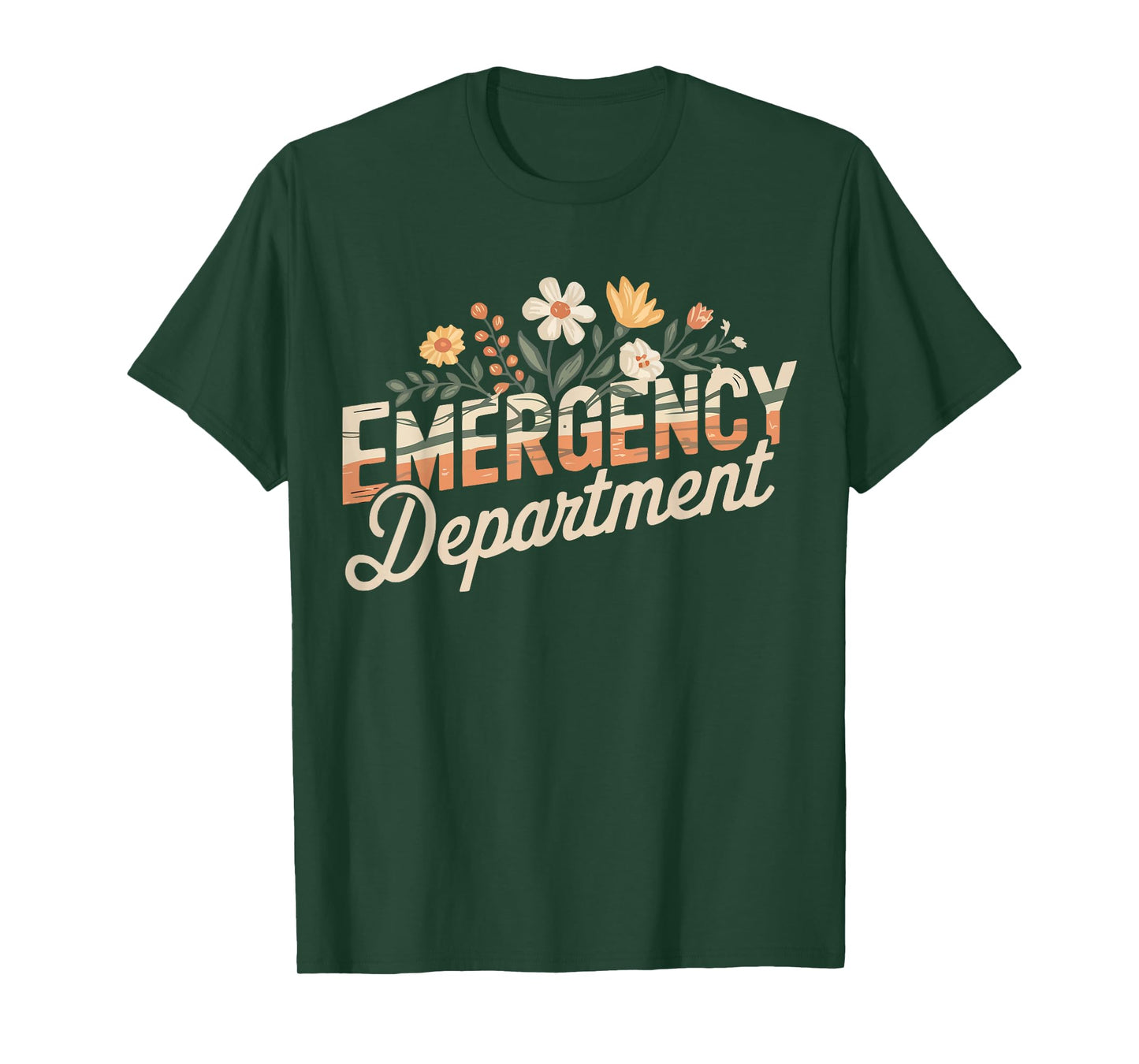 ER Nurse Emergency Room Nursing Flowers Emergency Department T-Shirt