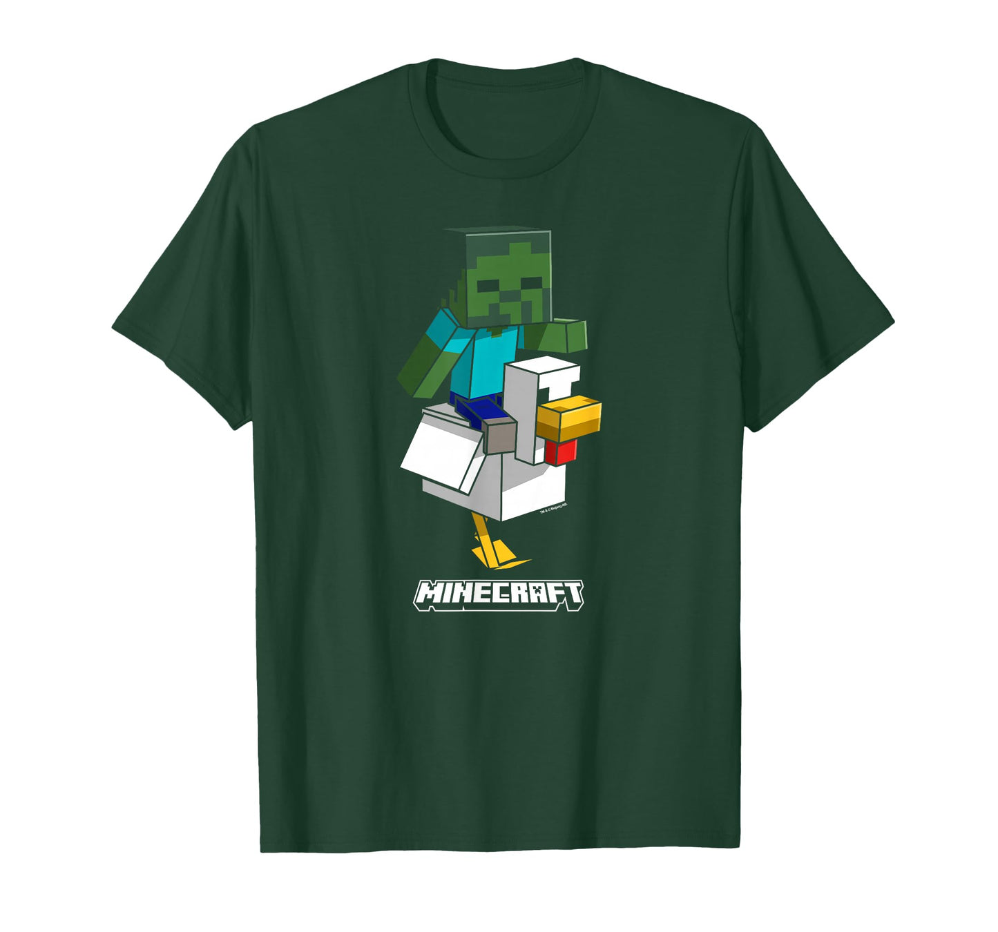 Minecraft Chicken Jockey Aiming To Attack T-Shirt