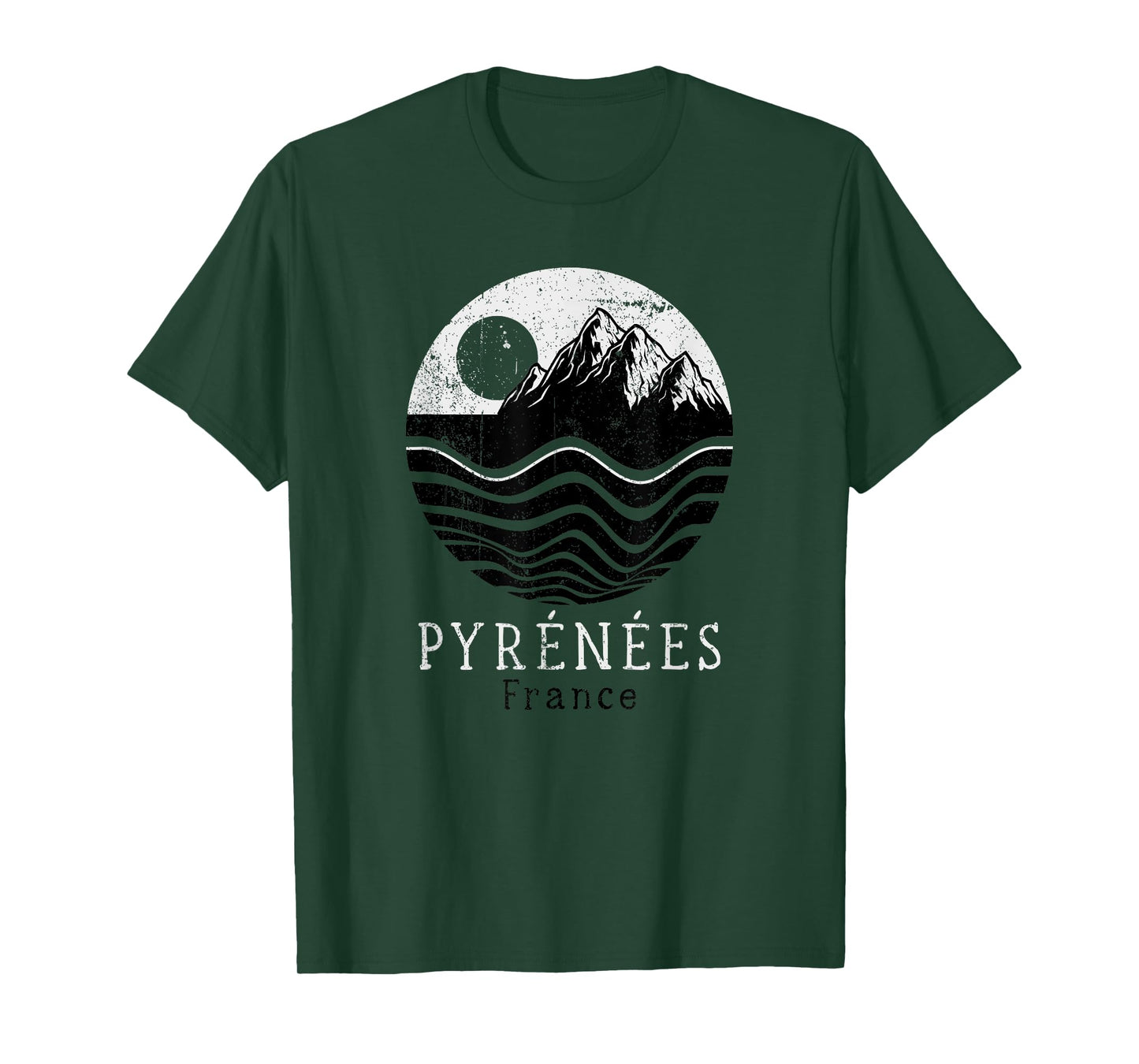 Pyrenees Vintage Mountains Hiking Camping France Retro T-Shirt