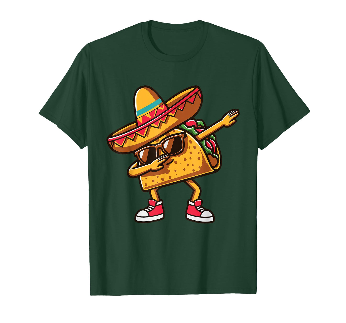 Funny Dabbing Taco Mexican Tacos Men Women Kids Boys Girls T-Shirt