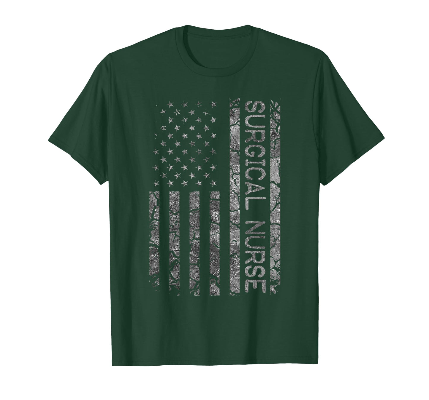 Funny Job Title Worker American Flag Surgical Nurse T-Shirt