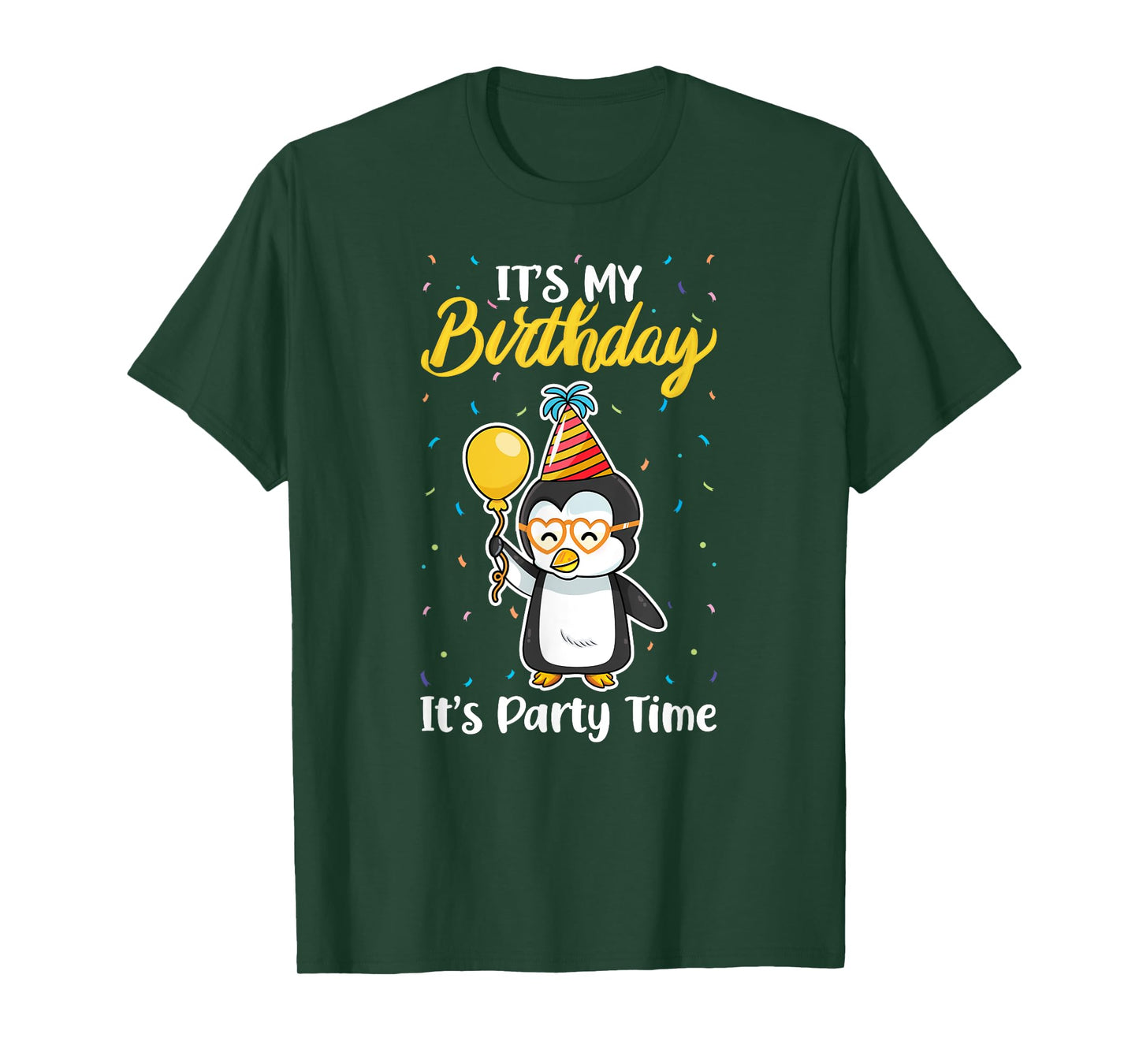 It's My Birthday Party Time Adelie Gentoo King Penguin Lover T-Shirt