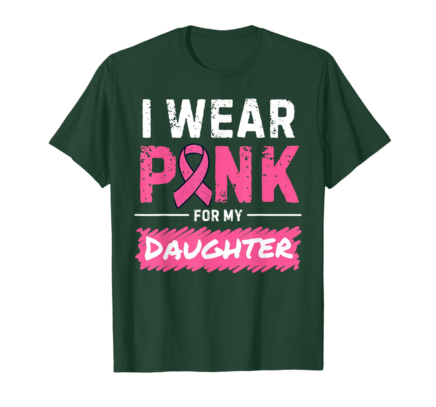 I Wear Pink for My Daughter Vintage Breast Cancer Awareness T-Shirt