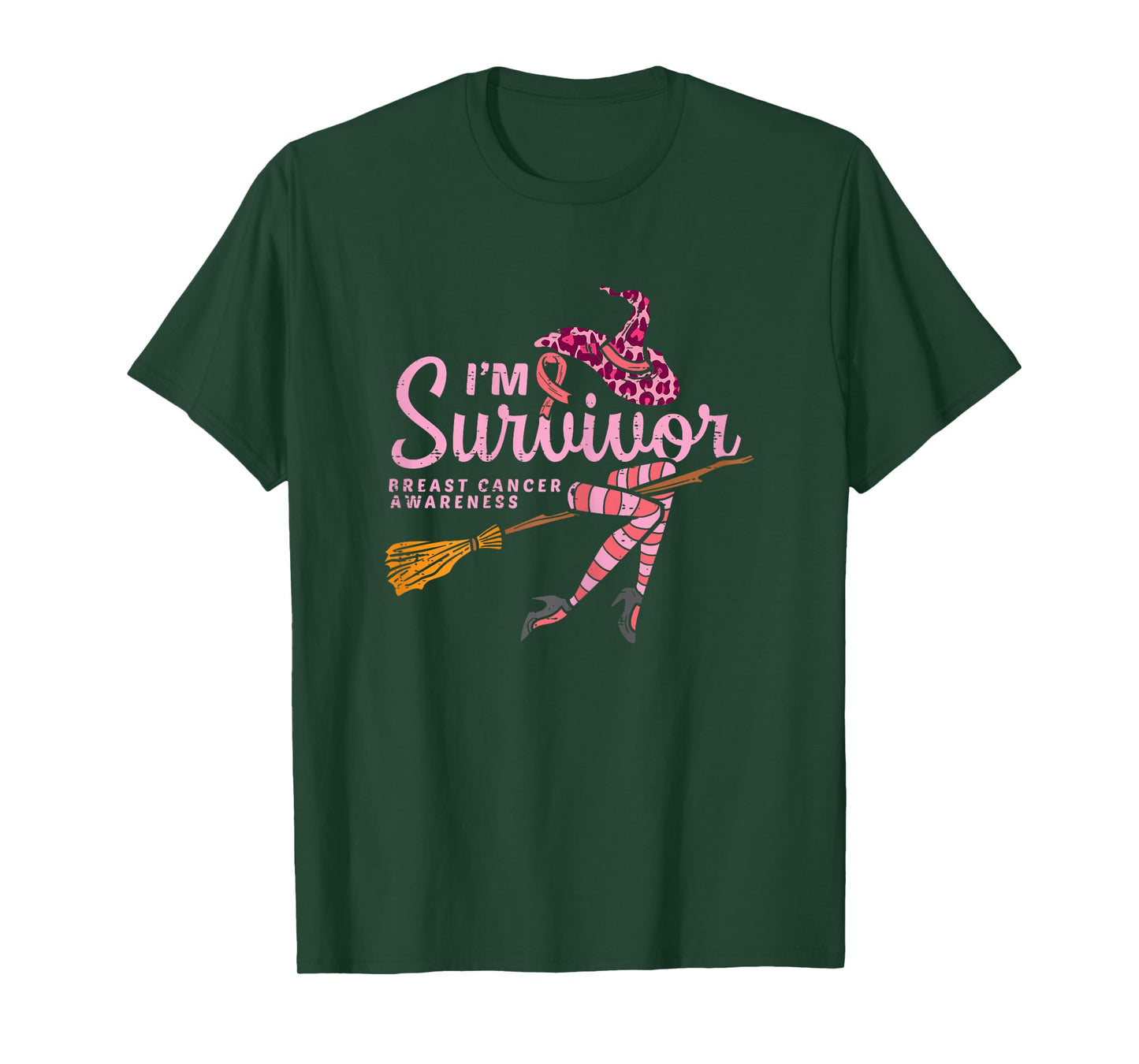 Witch Im A Survivor Halloween Breast Cancer Awareness Women T-Shirt
