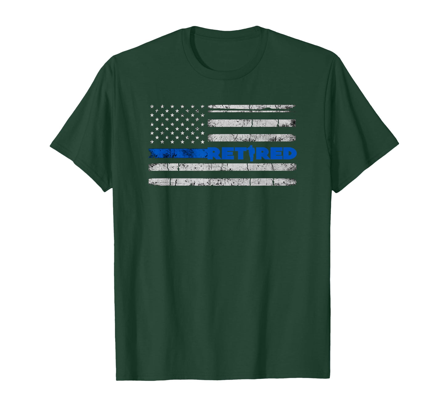 Support Our Law Enforcement Tees 2018 Retired Police Officer Thin Blue Line Flag Retirement T-Shirt - Black, Unisex, Short Sleeve, Classic Fit, Crew Neck, T-Shirt, Size: Small