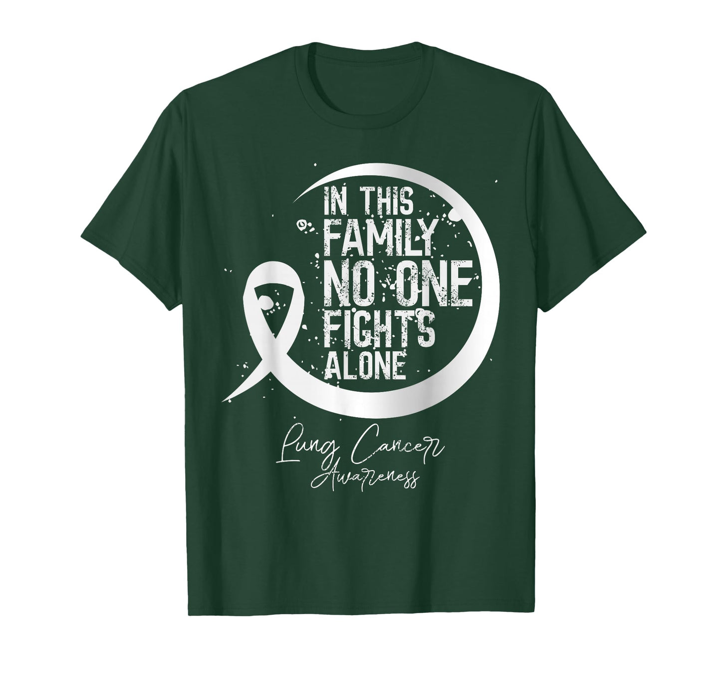 In This Family No One Fights Alone Lung Cancer Gift Tee T-Shirt