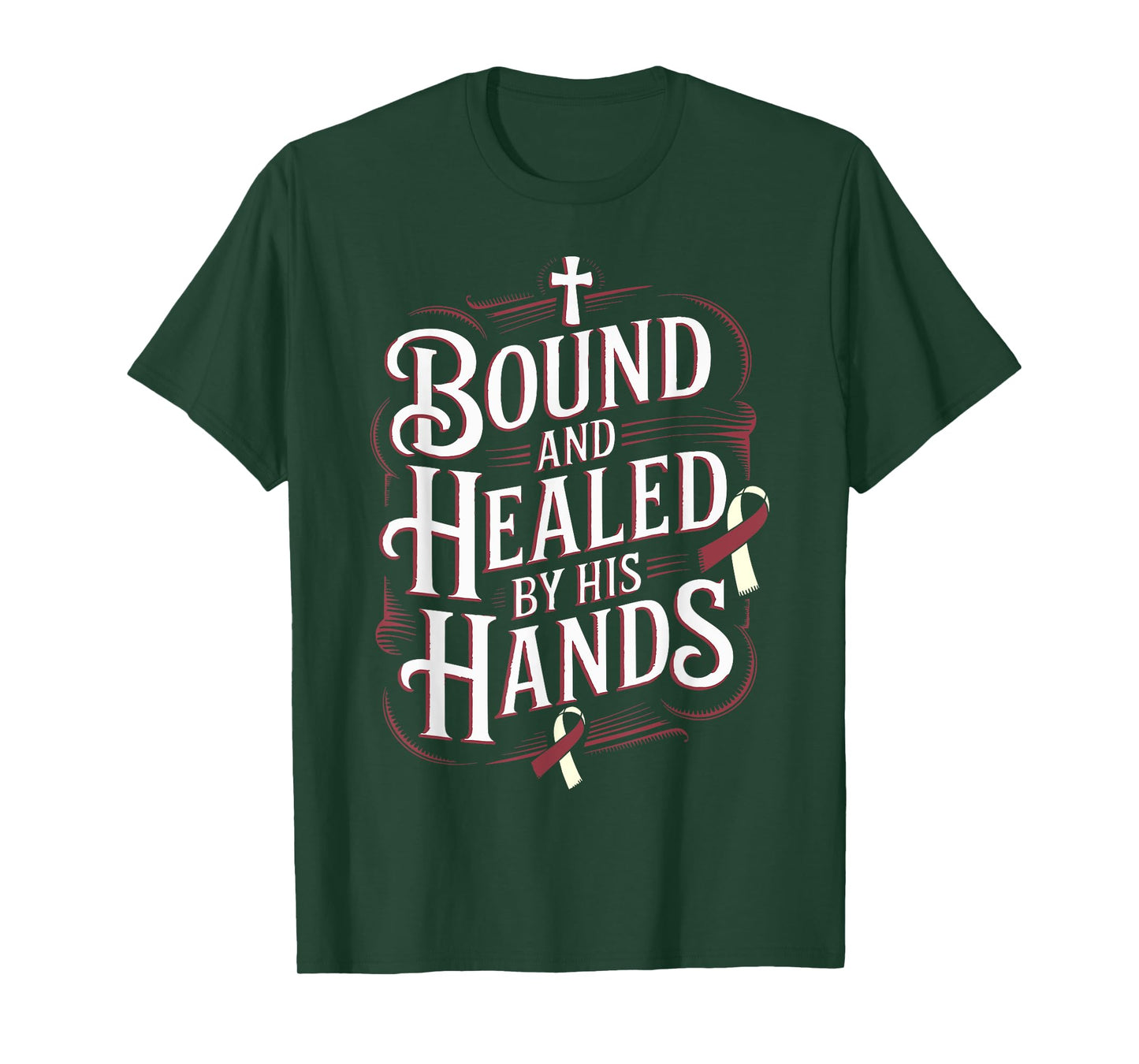 Healed By His Hands Head And Neck Cancer Awareness T-Shirt