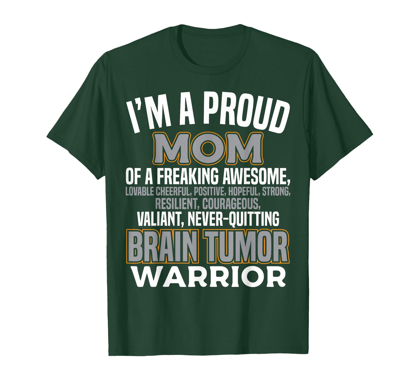 Proud Mom Brain Tumor Awareness Survivor Women Girls T-Shirt
