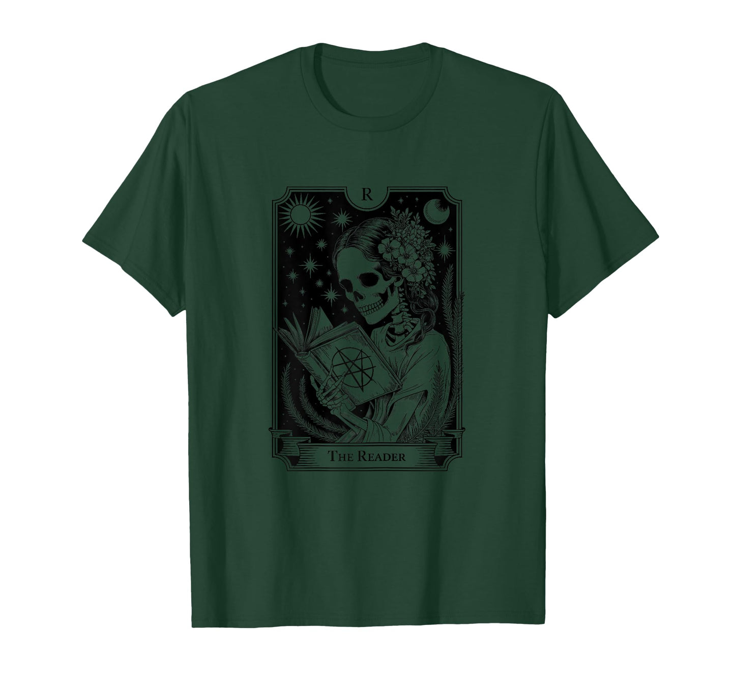 Tarot Card Reader Funny Skeleton Reading Wiccan Book Lovers T-Shirt