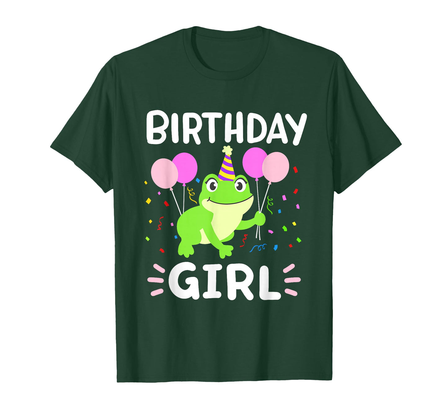 Cute Birthday Girl Frog Aesthetic Women Girls Kids Toddlers T-Shirt