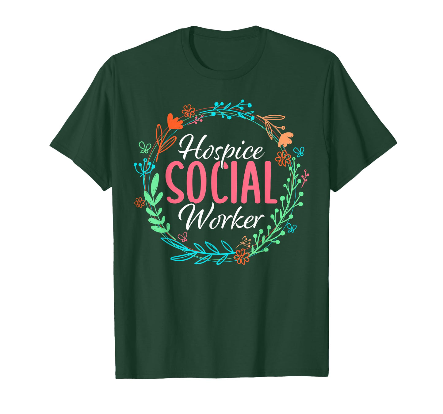 Floral Hospice Social Worker Appreciation T-Shirt
