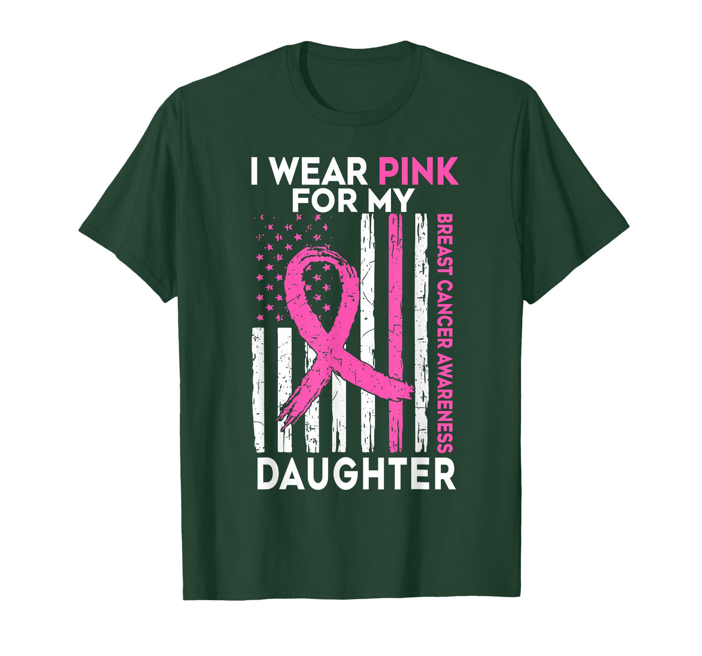 Mens Breast Cancer Awareness Support I Wear Pink For My Daughter T-Shirt