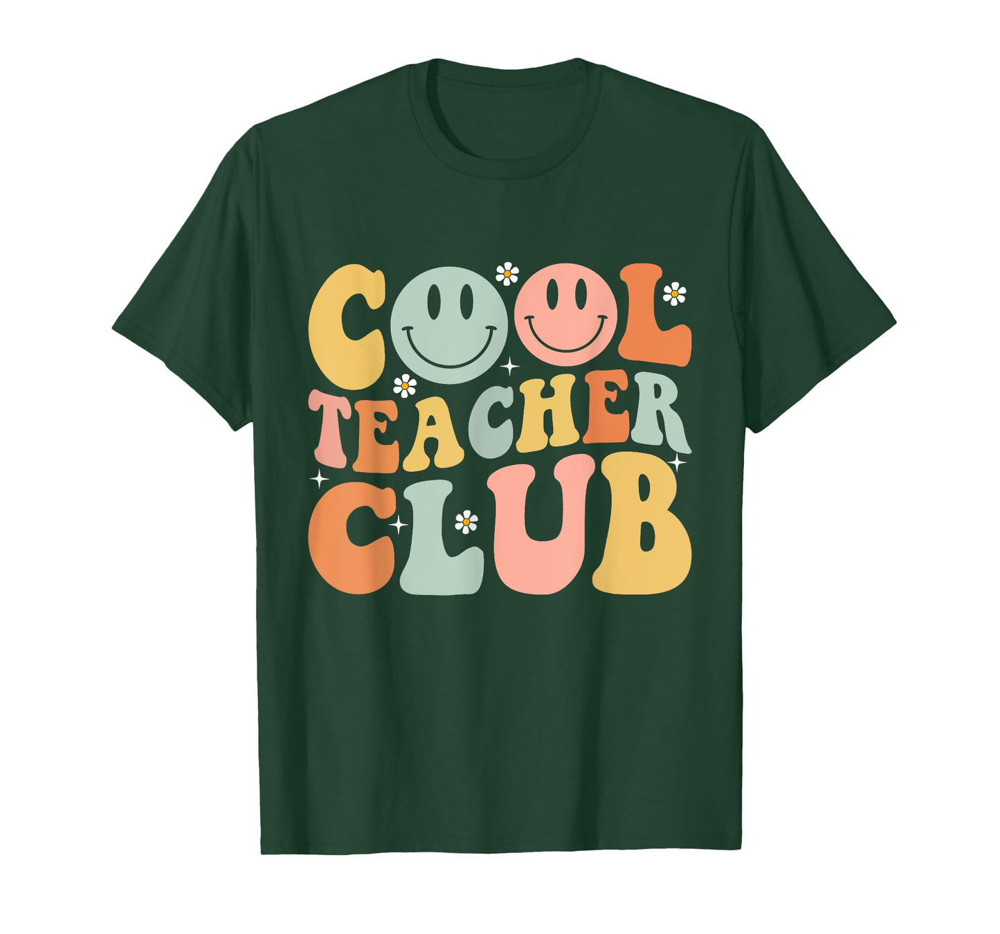 Groovy Retro Cool Teacher Club Shirt Funny Smile Happy Face T-Shirt for Men Women Girls Kids