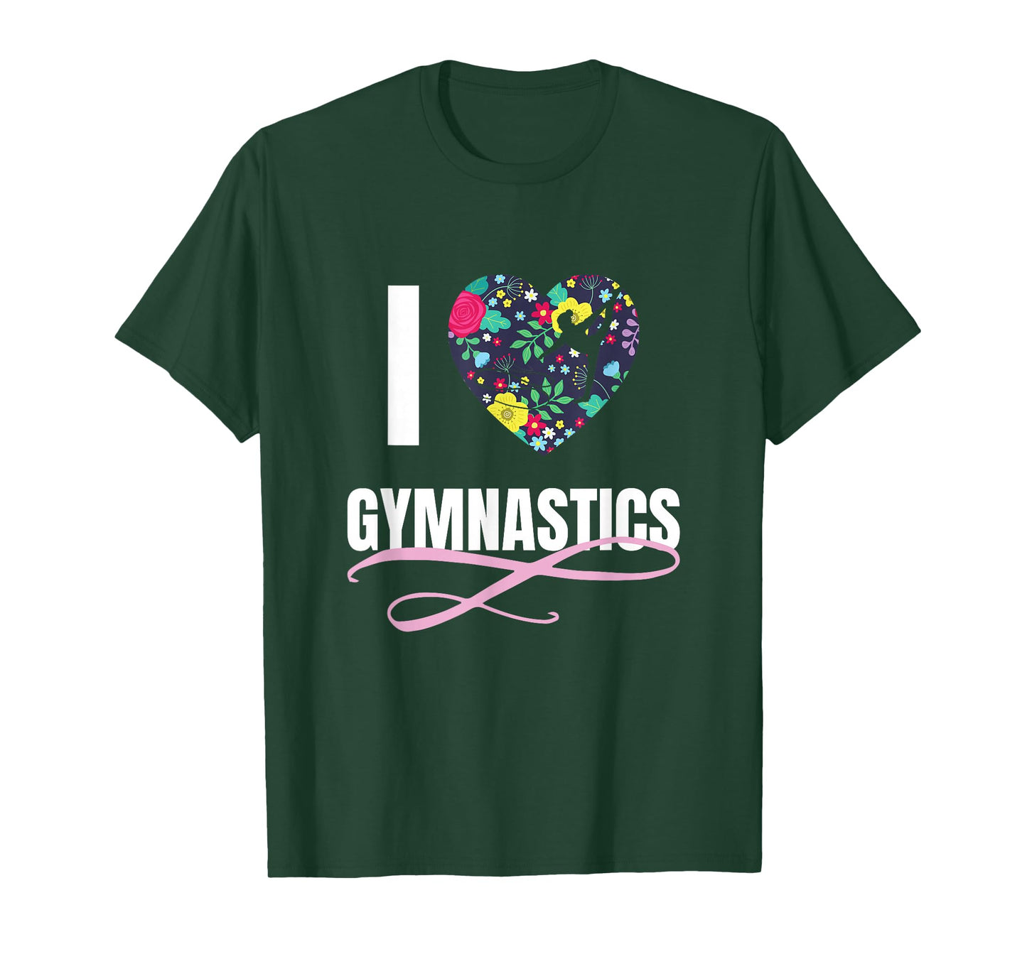 I Love Gymnastics Flower Heart Shape Girls Gift T-Shirt