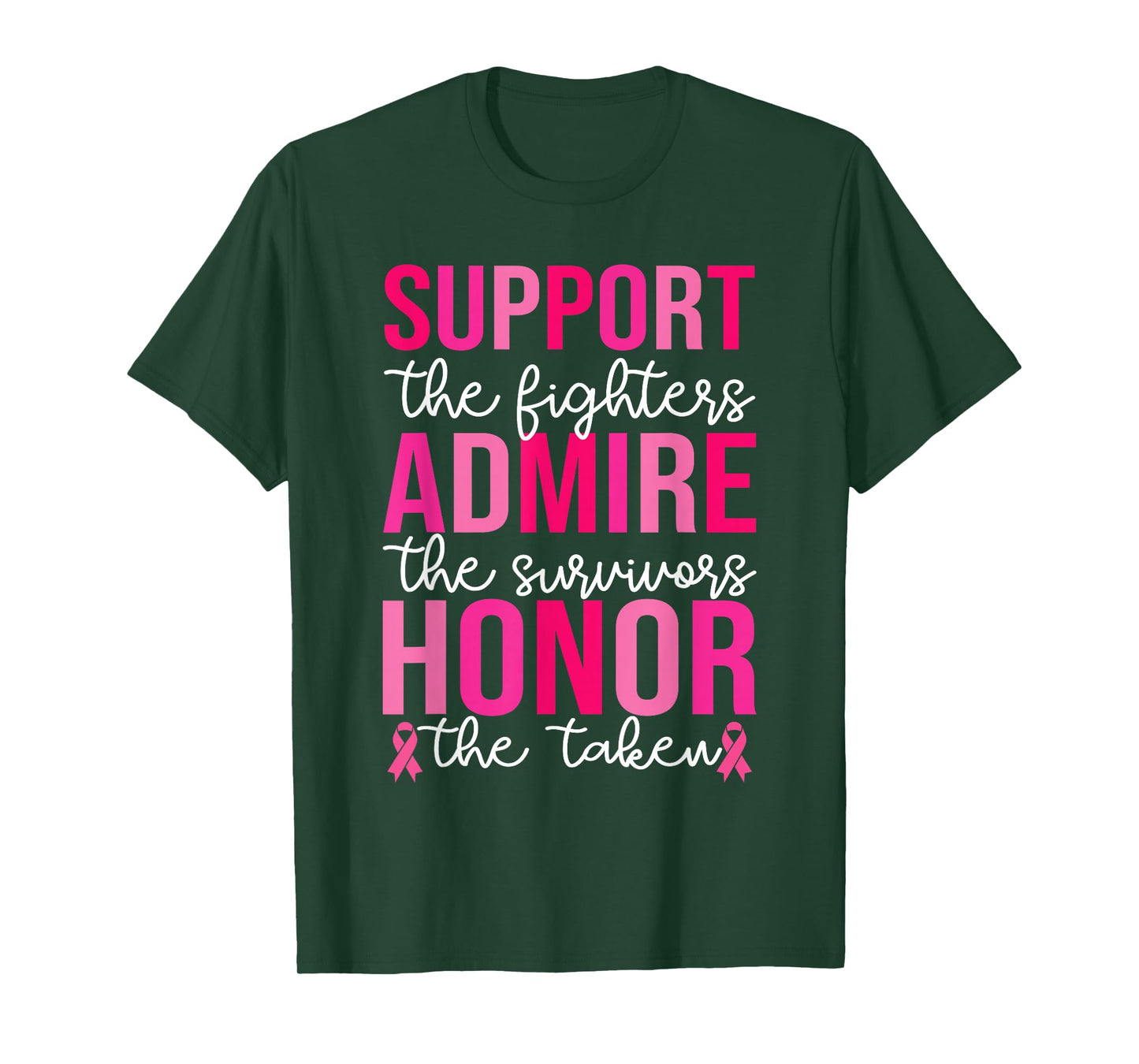 Breast Cancer Support Admire Honor Breast Cancer Awareness T-Shirt