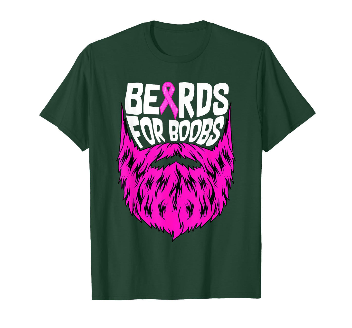 Beards For Boobs Breast Cancer Awareness Support Men T-Shirt