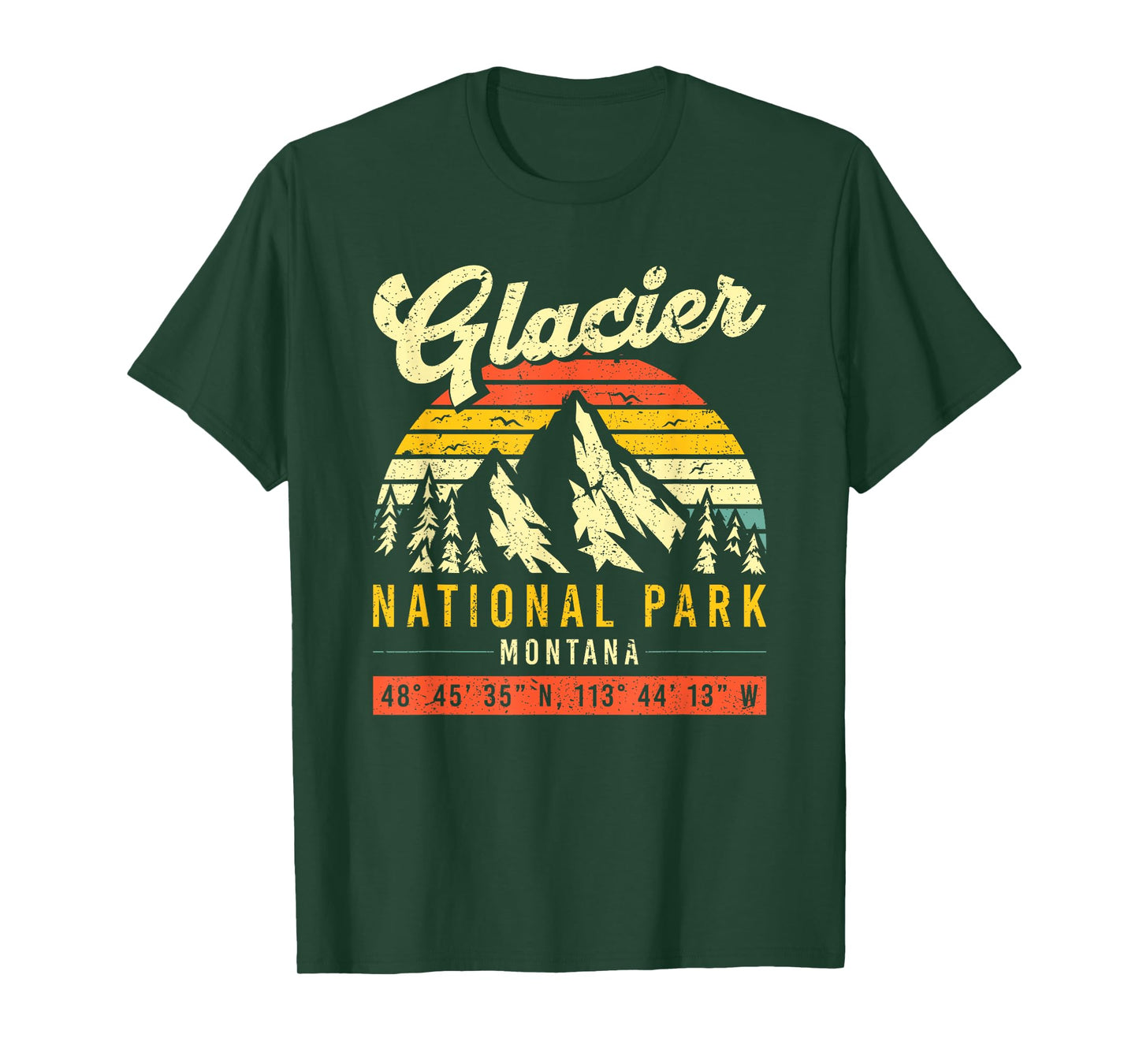 Glacier Montana Vintage Retro National Park T-Shirt