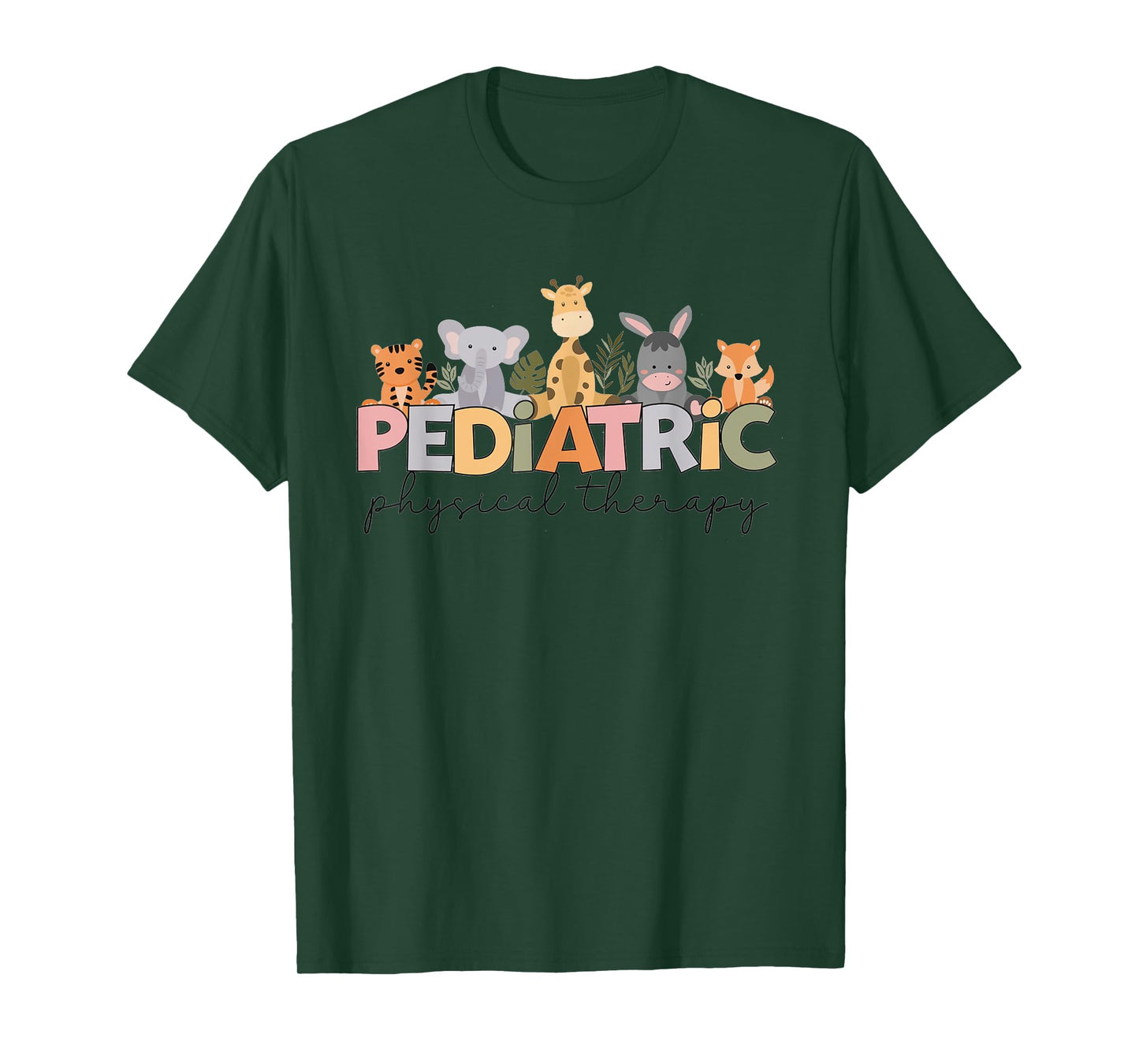 Pediatric Physical Therapy Therapist PT Crew Safari Animals T-Shirt