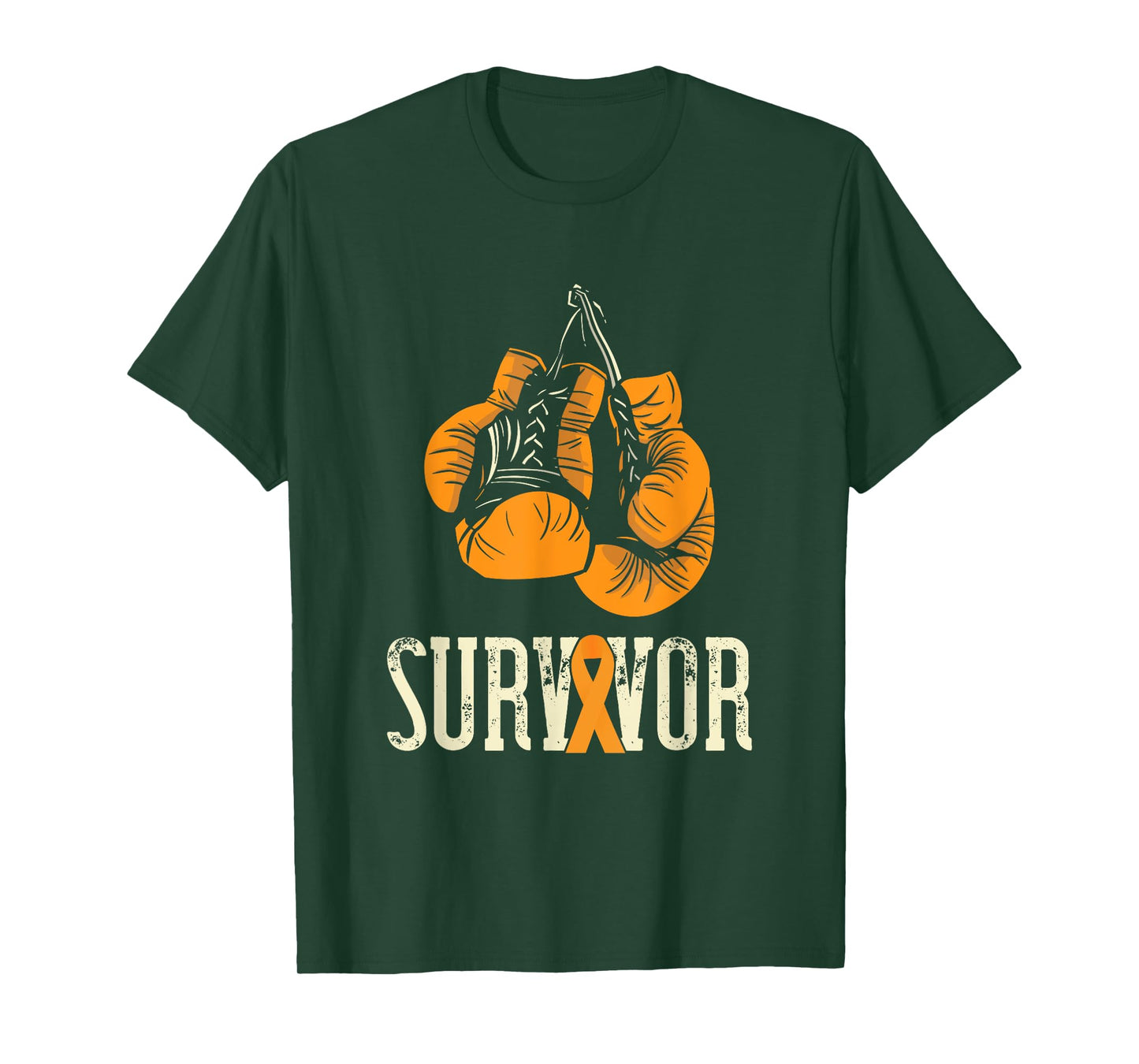 Leukemia Survivor Boxing Orange Ribbon Leukemia Awareness T-Shirt