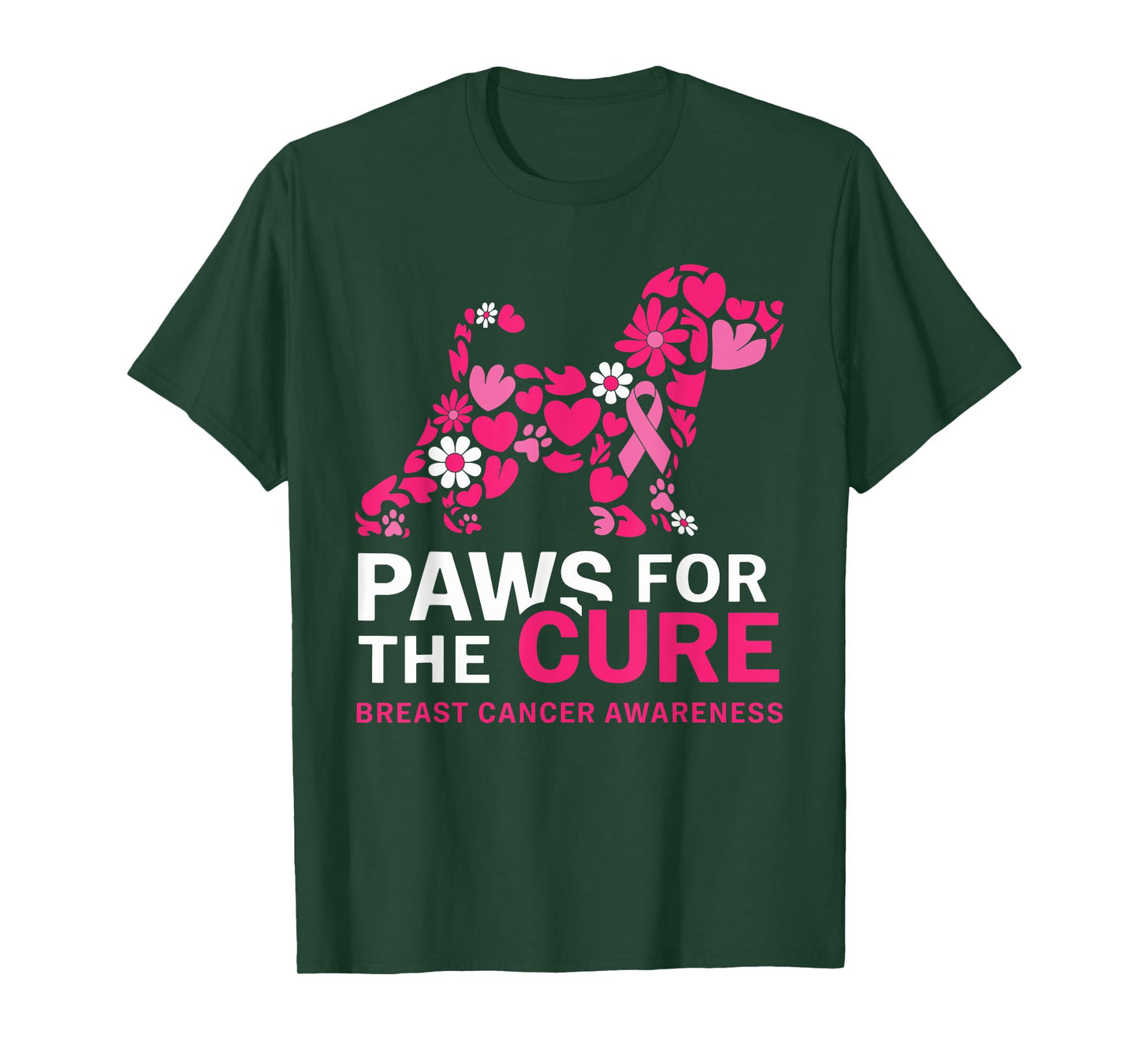 Paws For The Cure Pink Beagle Breast Cancer Awareness Month T-Shirt
