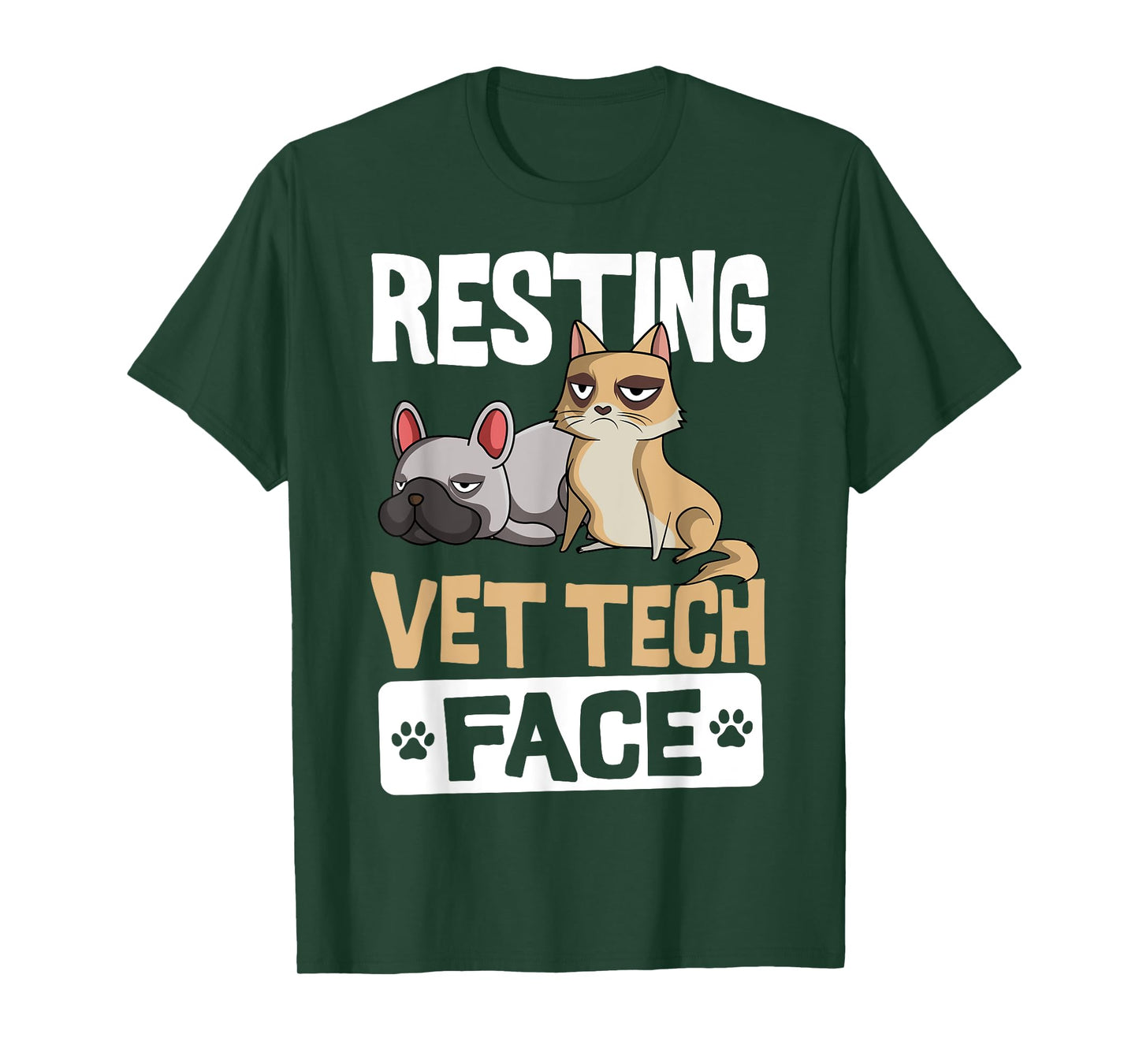 Resting Vet Tech Face Veterinary Assistant T-Shirt